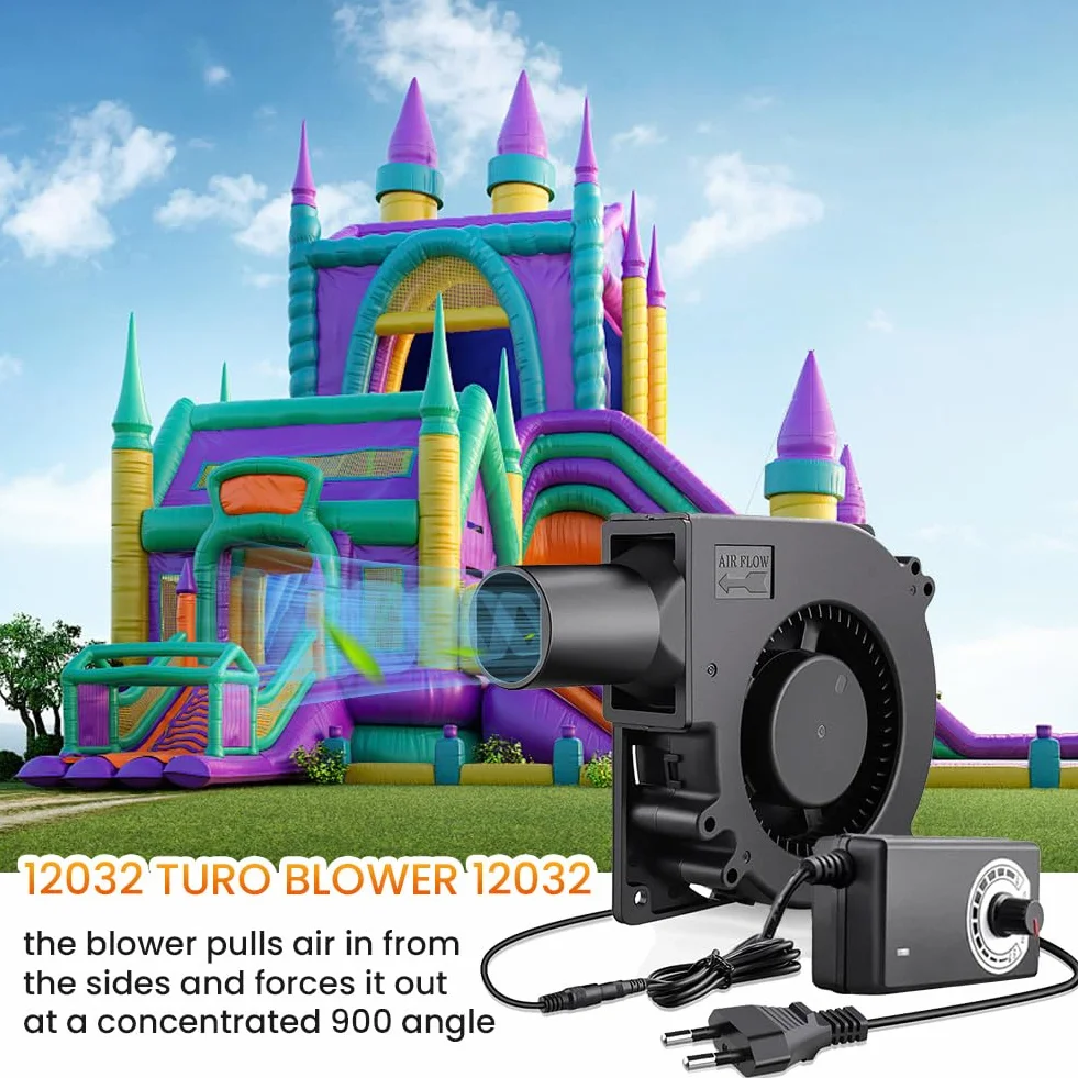 Wentylator promieniowy 12 V, AC 220 V, turbiny EC 240 V Turbo z kontrolerem do urządzeń gospodarstwa domowego, wentylator turbinowy (120 x 32 mm (z wężem)