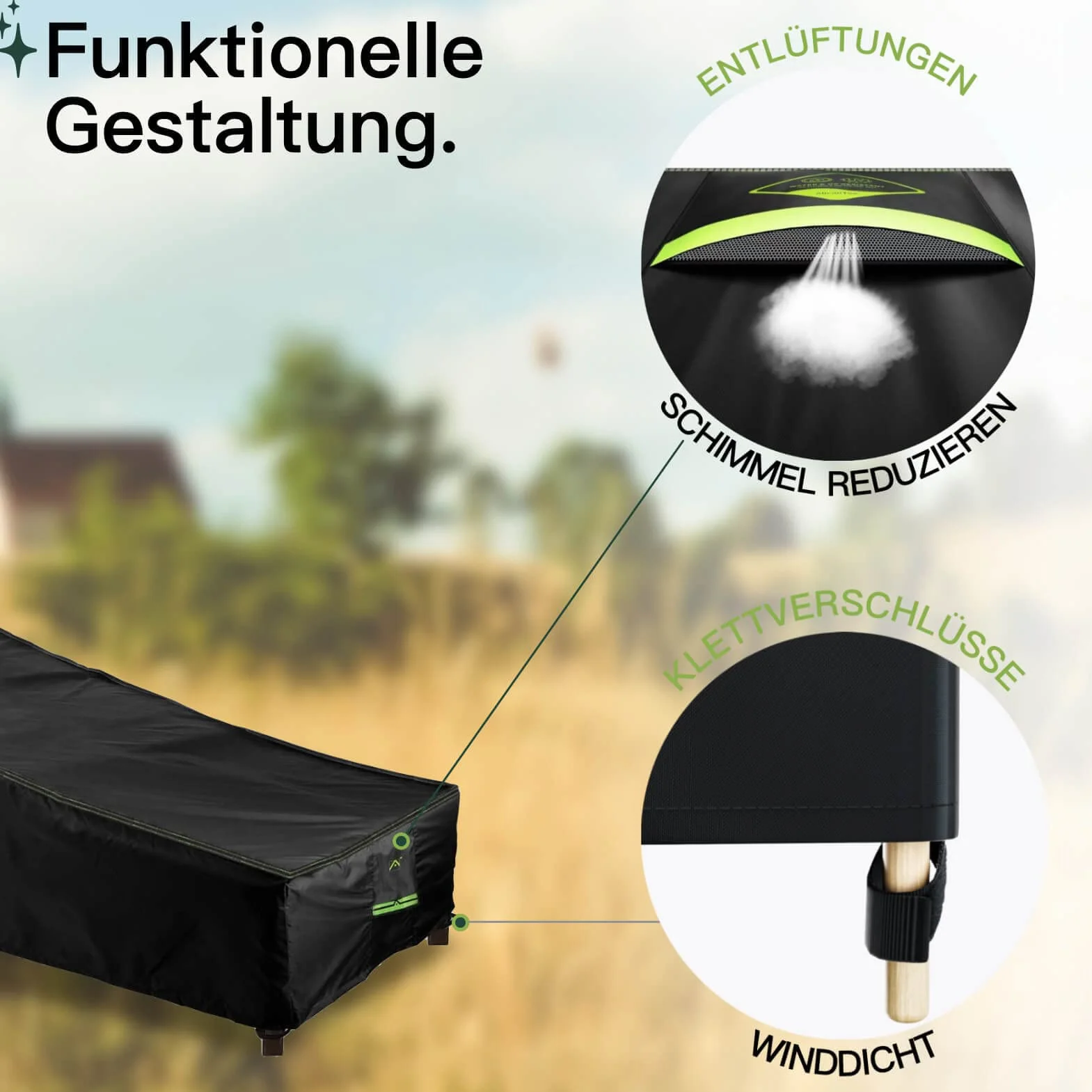 AWNIC Wodoodporny zewnętrzny Leżak, pokrowce na leżaki z wylotem powietrza Wodoodporny Patio UV Odporny 420D Poliester 200x75x40/70cm