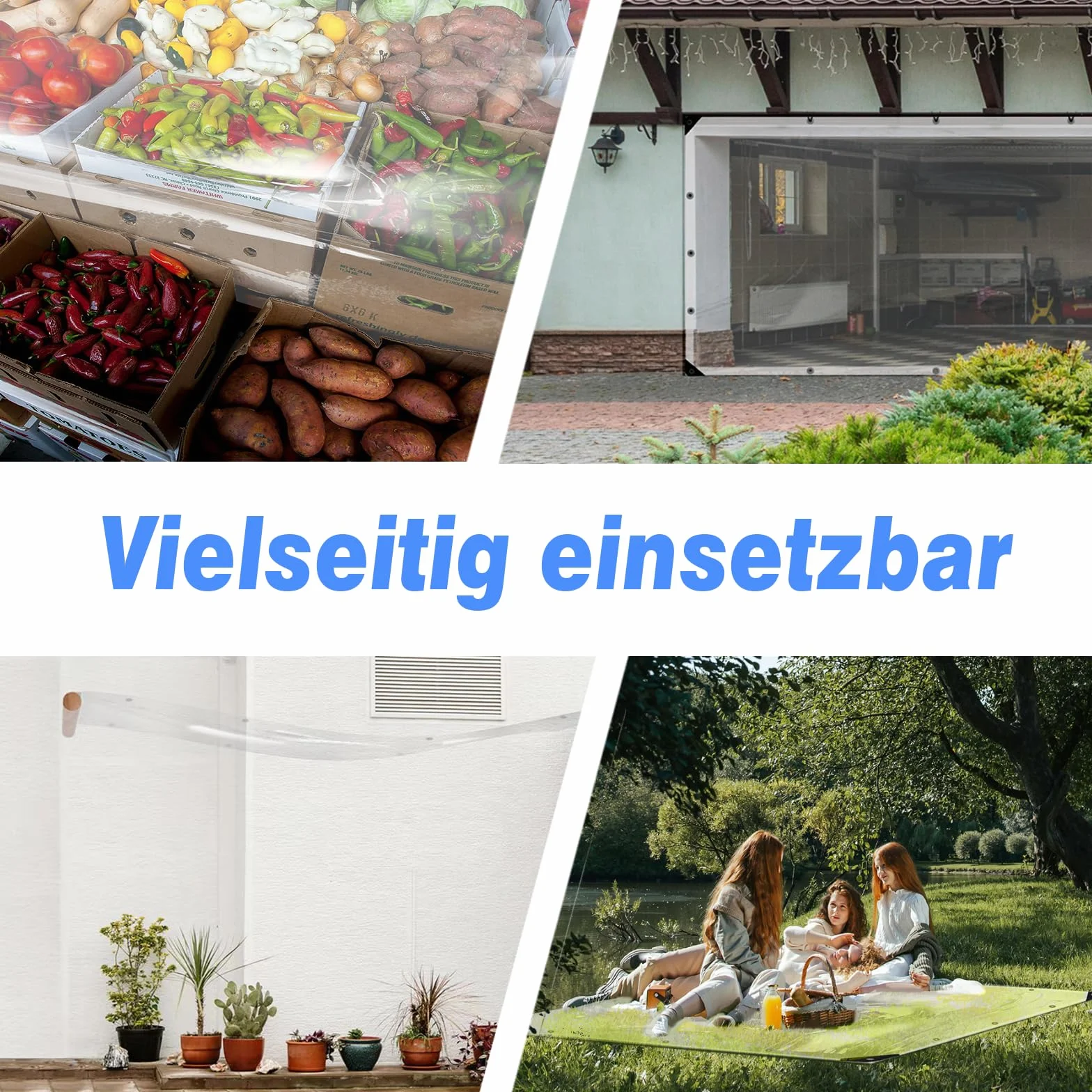 Plandeka PCW wodoszczelna przezroczysta 420 g/m² z oczkami