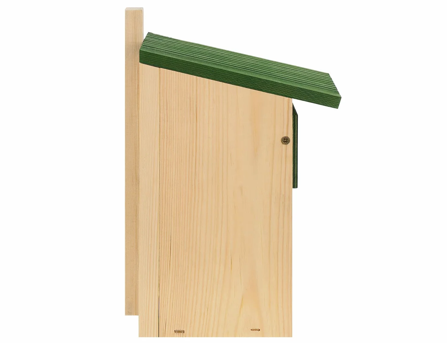 B20-NZ skrzynka lęgowa dla ptaków, naturalne drewno + zielony, odporna na warunki atmosferyczne, konstrukcja z litego drewna