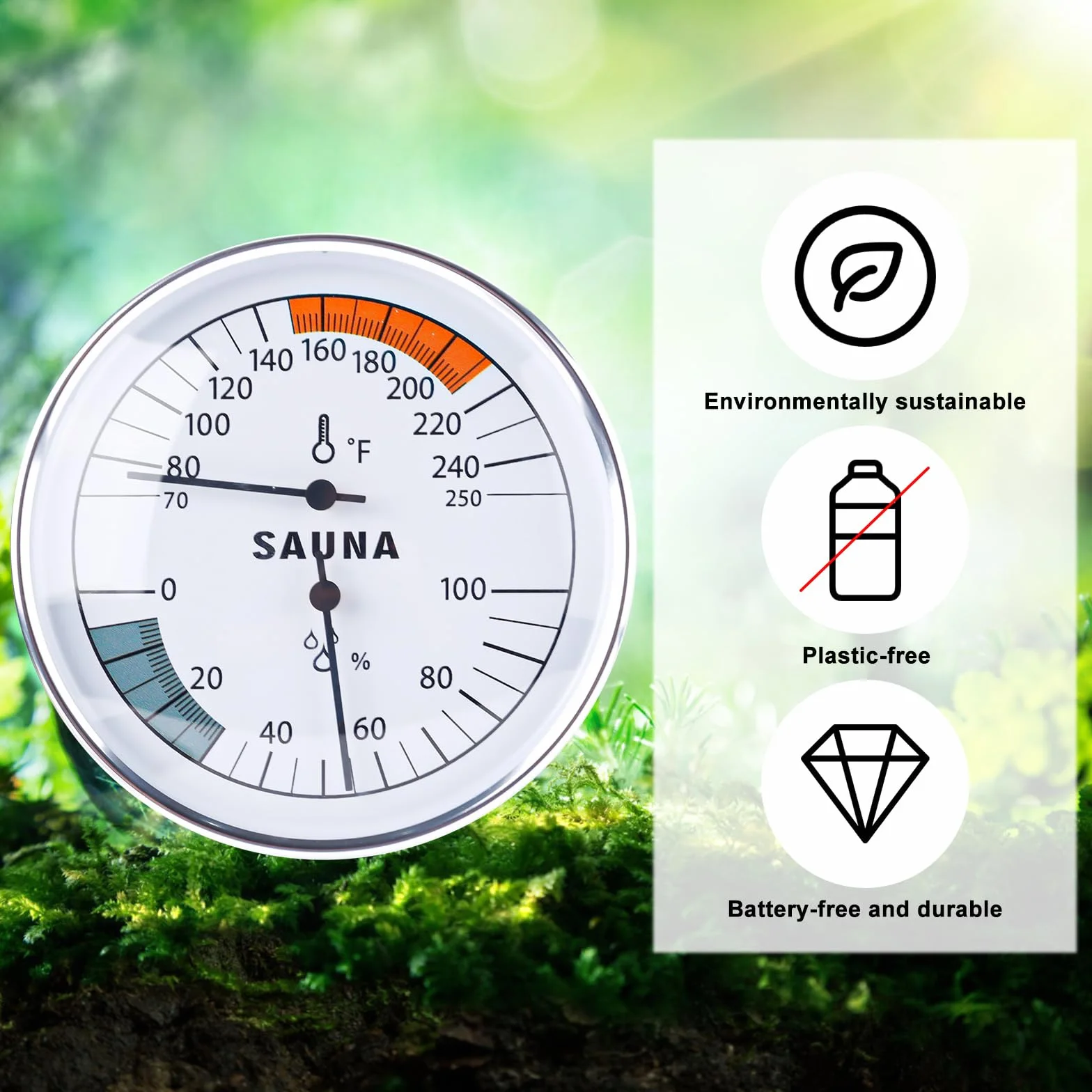 Termometr do Sauny 2 w 1 Fahrenheit i Higrometr Montaż Ścienny