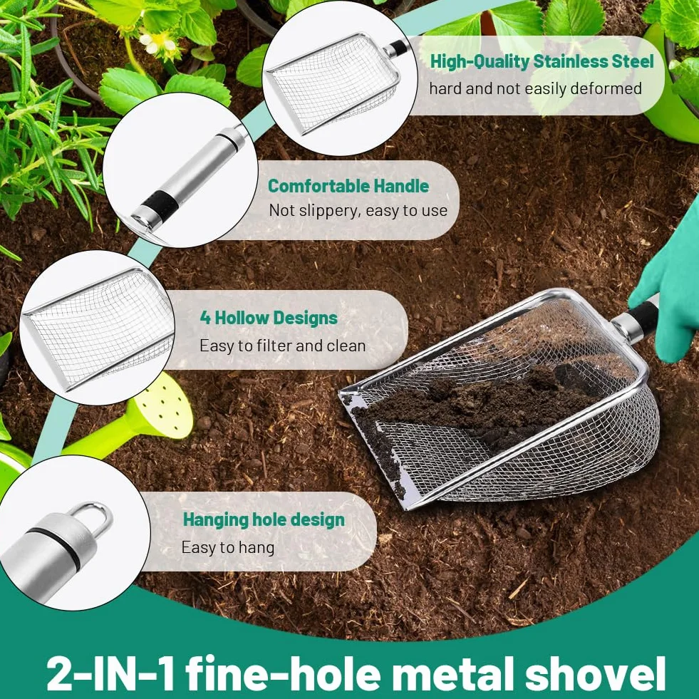 Sito ogrodowe ze stali nierdzewnej Ø 2,2-8,5 mm 4 sztuki