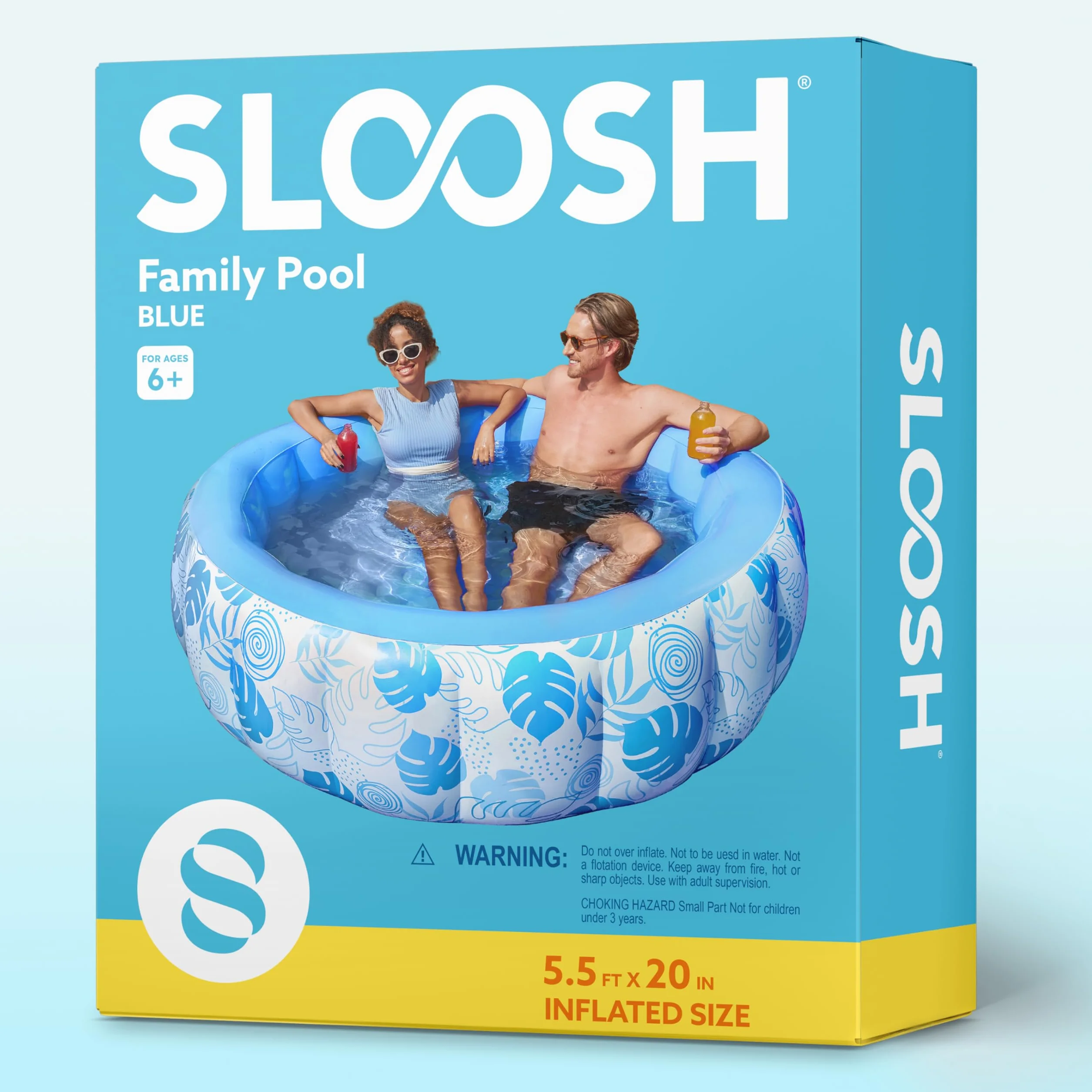 SLOOSH Nadmuchiwany basen 1,7 m x 50 cm naziemny rodzinny niebieski