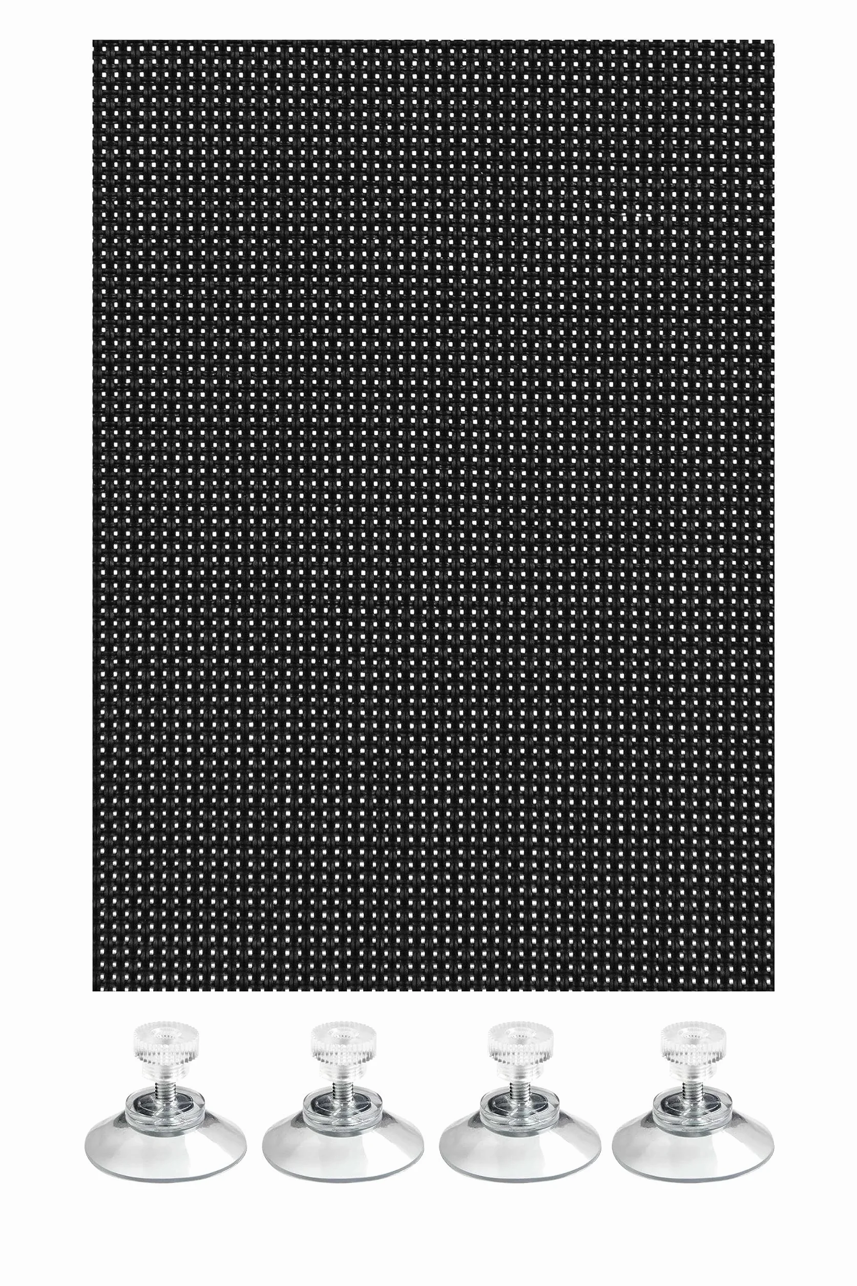 GARDINIA Markiza uniwersalna, półprzezroczysta, z 6 przyssawkami, czarna, 60 x 120 cm