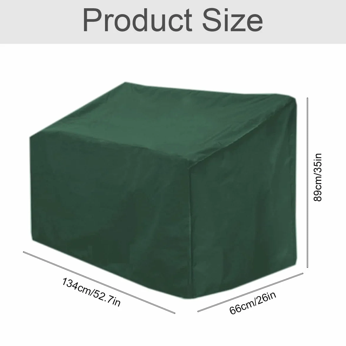 Pokrowiec ochronny na ławkę ogrodową wodoszczelny Oxford 210D 134x66x89 cm zielony