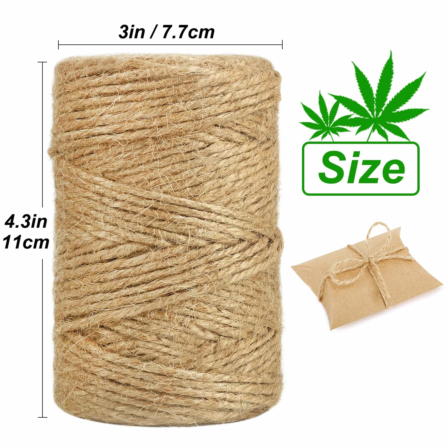 Vivifying Sznurek jutowy, 3 mm, brązowy sznurek jutowy do ogrodu, obrazów, roślin, majsterkowania