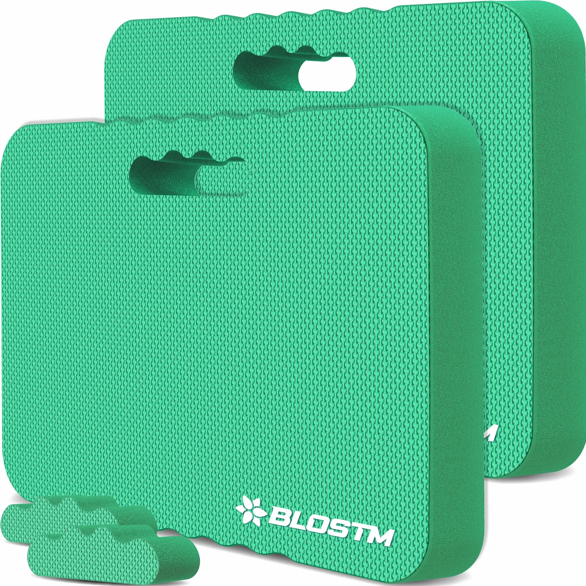 BLOSTM Green Garden podkładka na klęczenie, 2 sztuki, piankowe podkładki na kolana o wysokiej gęstości, z dwiema teksturami, duże maty piankowe premium do prac domowych, ogrodnictwa i jogi