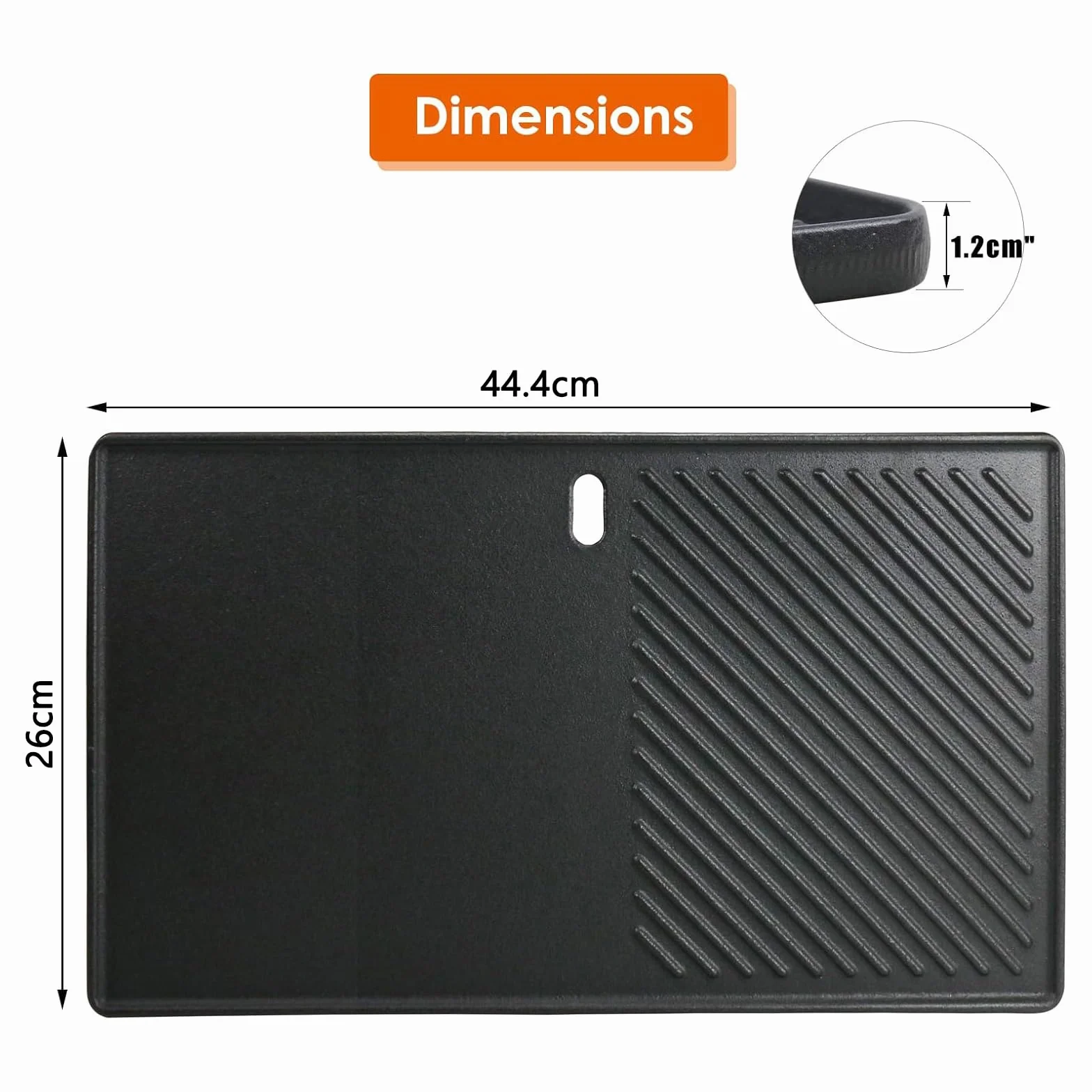 Denmay 7637 żeliwna płyta grillowa 44,4 x 26 cm do grilla gazowego Weber Spirit I II E210 E220 S210 S220 (z przednimi przyciskami sterowania), części zamienne do płyty grillowej Weber Spirit I II 200