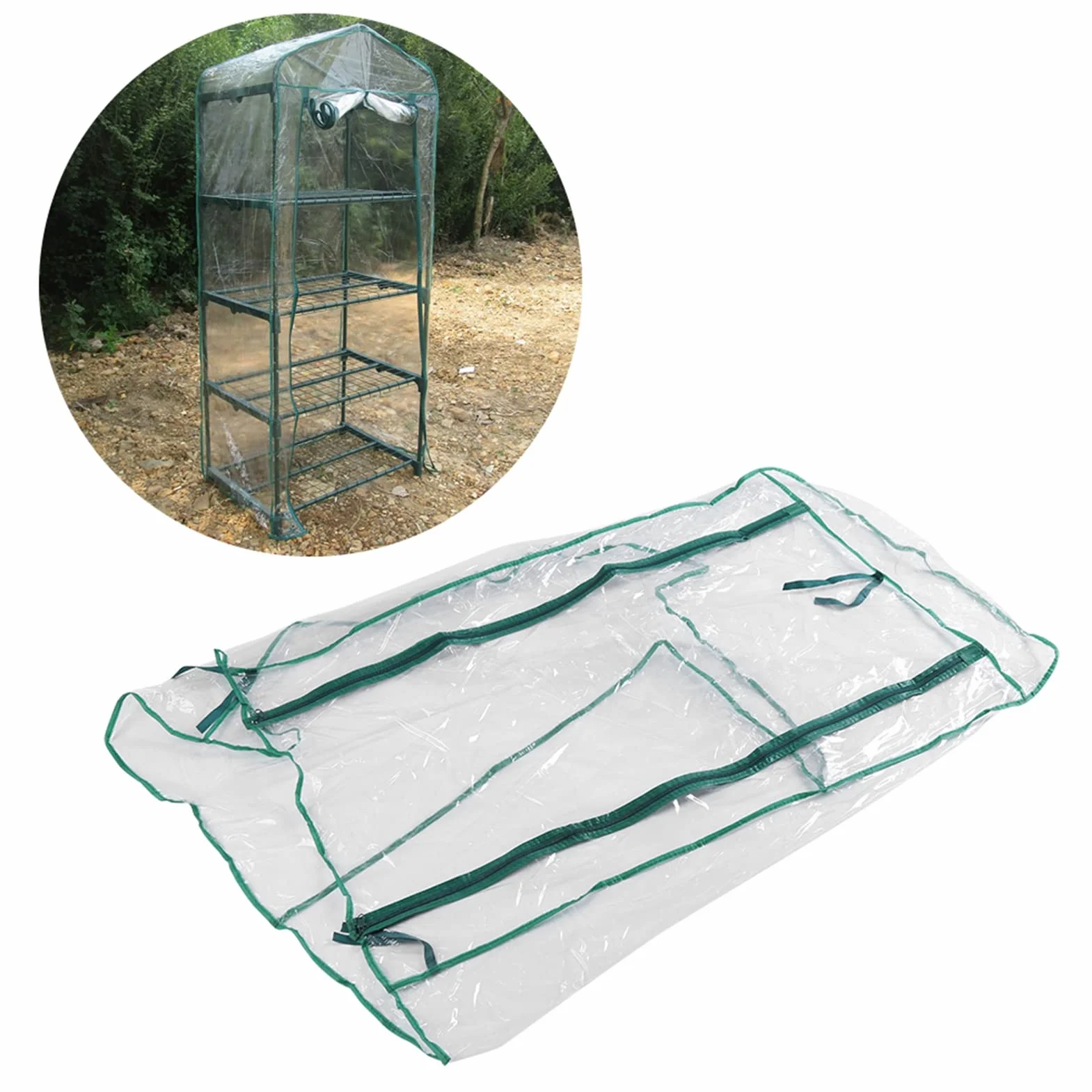 Yctze 4-poziomowa Mini Osłona Szklarni do Użytku Wewnątrz/na Zewnątrz z PVC, 69x49x160 Cm Namiot Ogrodowy z Gorącym Domem dla Roślin do Ogrodnictwa w Domu i Sadzenia Kwiatów