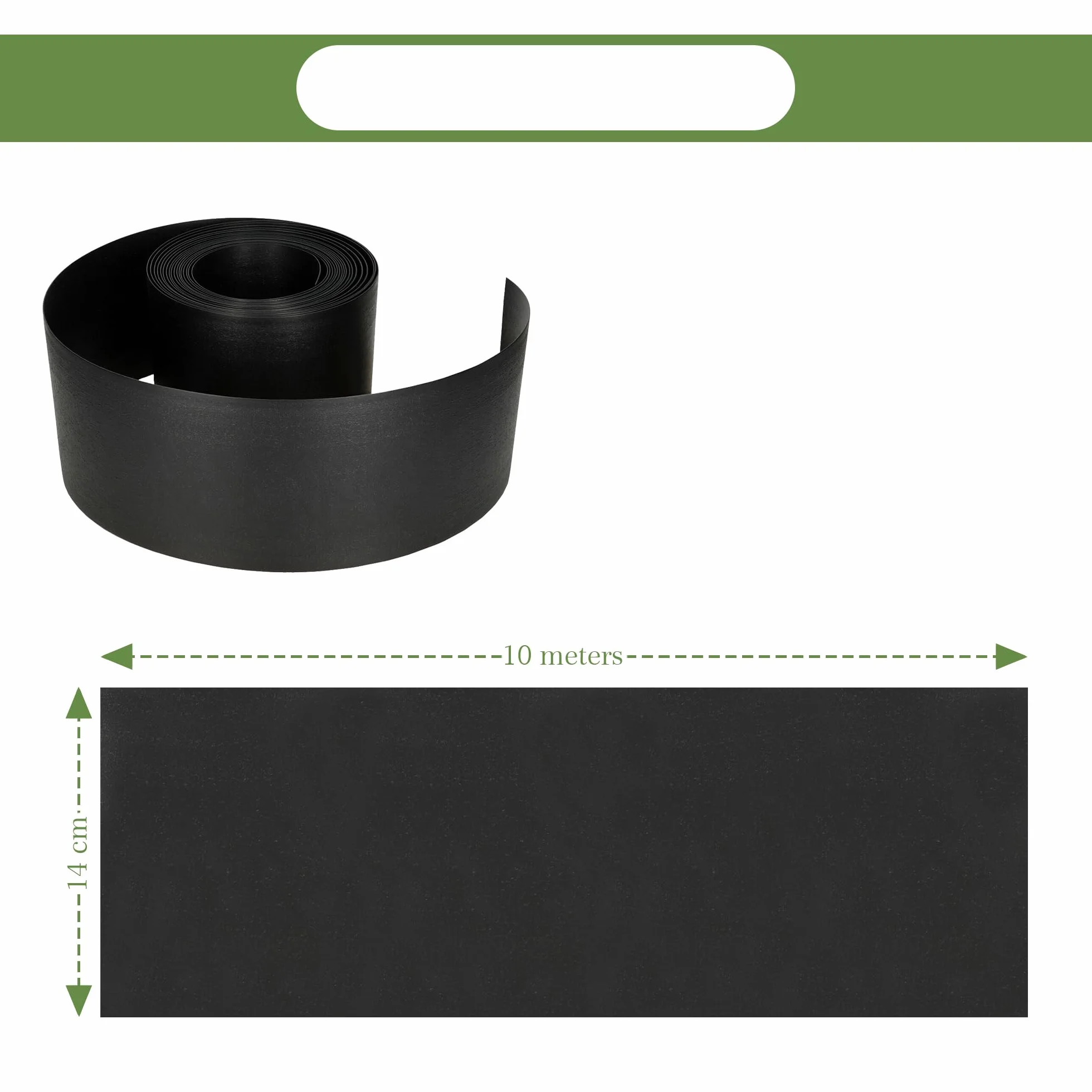 GARDENIX TapeBORDER obrzeże trawnikowe z tworzywa sztucznego, długość 10 m, wysokość 14 cm, kolor czarny