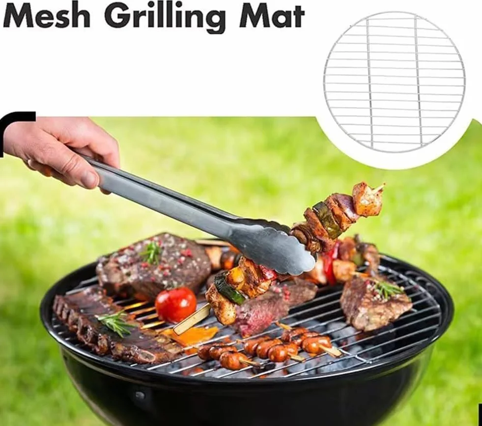 53 cm okrągły ruszt grillowy ze stali nierdzewnej, ruszt do grillowania, ruszt do pieczenia okrągły, ruszt BBQ ze stali nierdzewnej, do Campingu, pikniku, ogrodu, równomierne rozprowadzanie ciepła i