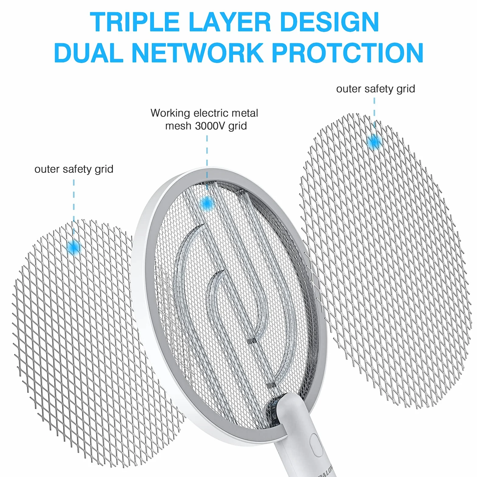 PALONE Fly Zapper 3000 V pułapka na muchy z ładowaniem USB, łapka na muchy, ochrona przed owadami, biały łapacz owadów do komarów, much, pszczół, moli