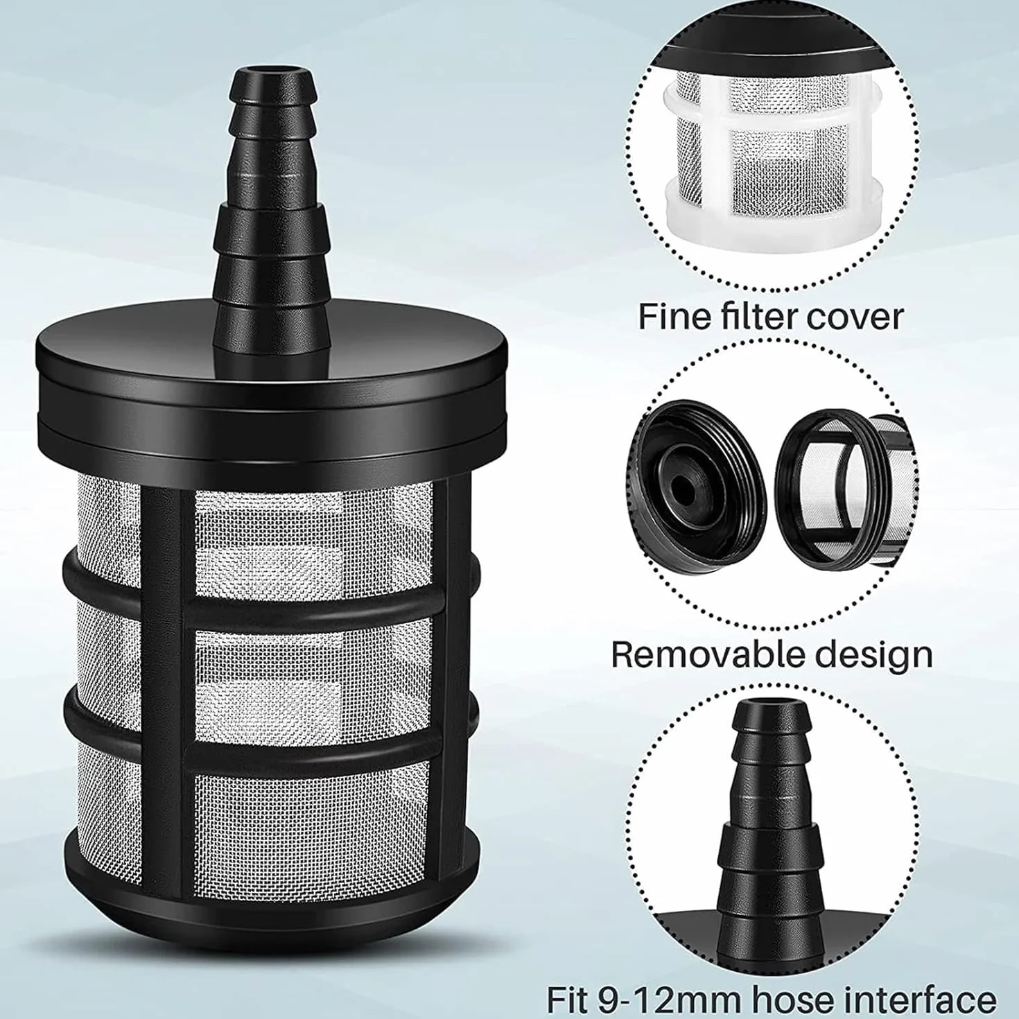 YUET Wąż ssący 5M z szybkozłączką i filtrem do myjki wysokociśnieniowej Karcher K2 K3 K4 K5 K6 K7 Kärcher Series & Bosch AQT Series do mycia samochodów wysokim ciśnieniem
