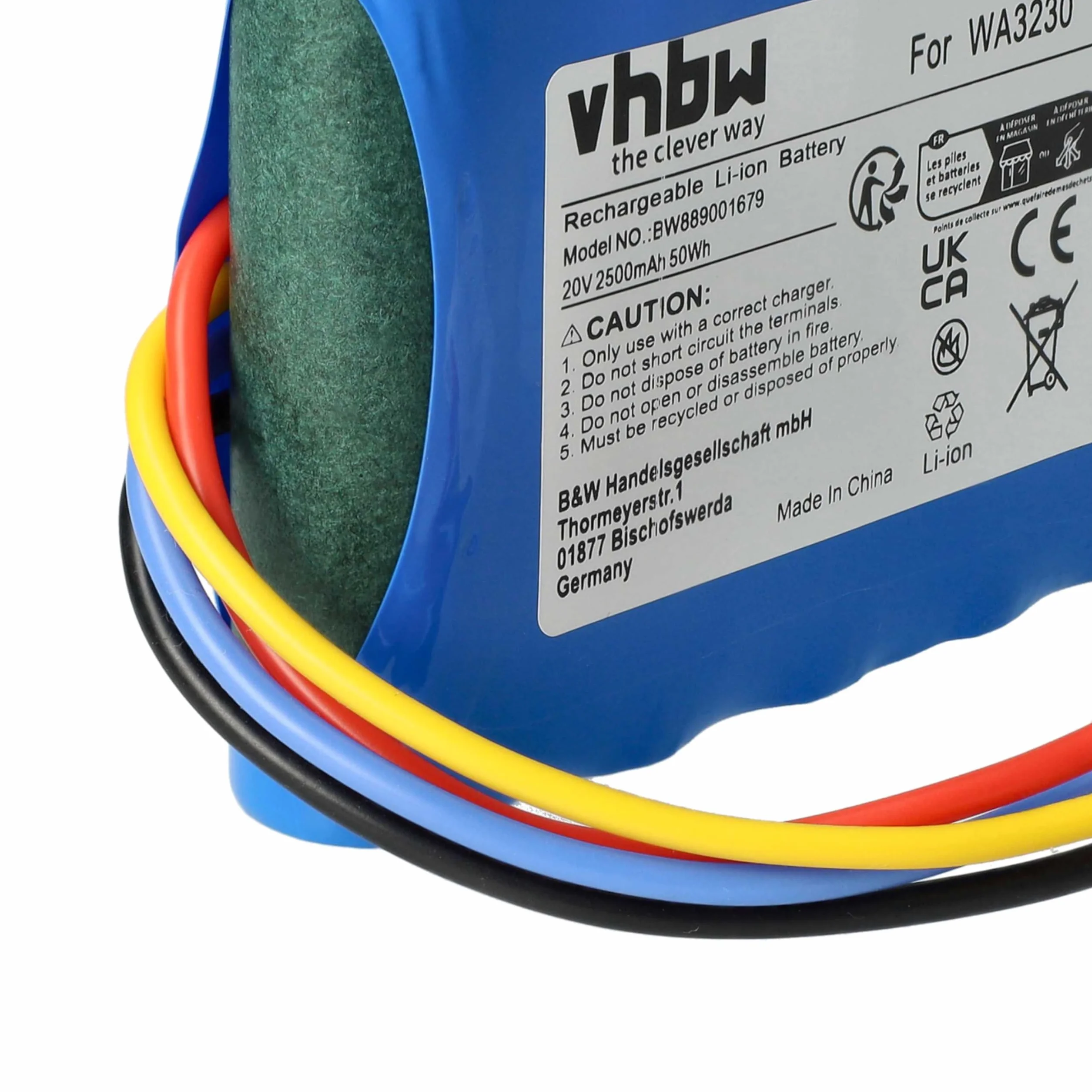 vhbw Akumulator zamienny do Worx Landroid 50032492 50032774 WA3230 WA3231 2500 mAh 20 V litowo-jonowy