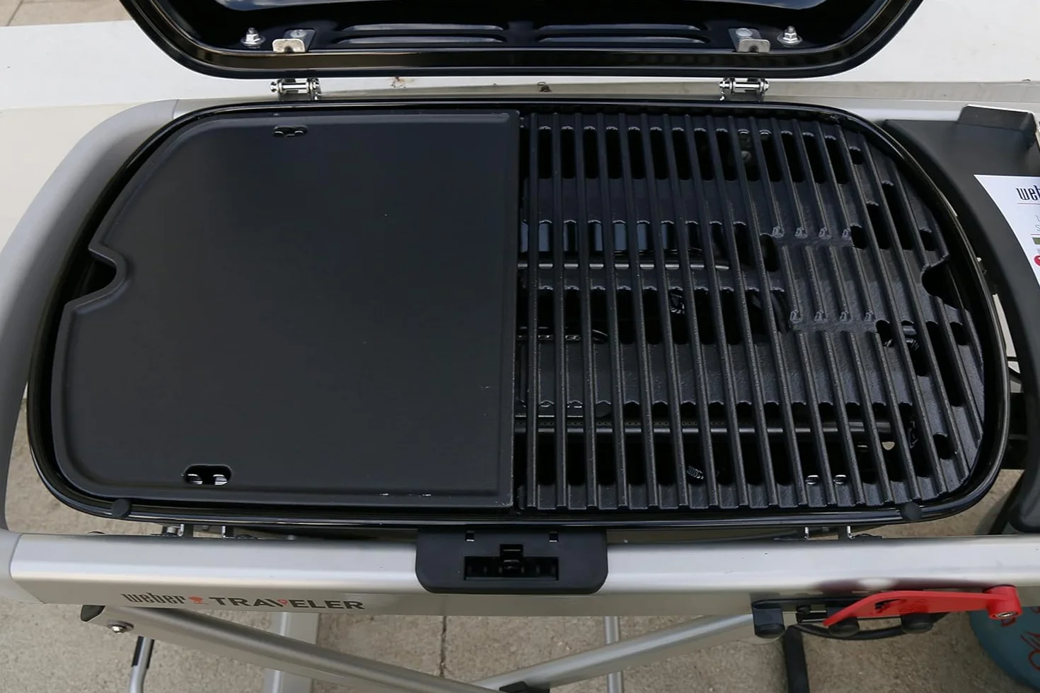 Denmay żeliwna płyta grillowa do Weber Traveler Compact Przenośny grill gazowy, żeliwna płyta na zewnątrz, część zamienna do Weber Traveler Compact, płyta grillowa Plancha część zamienna 1 sztuka