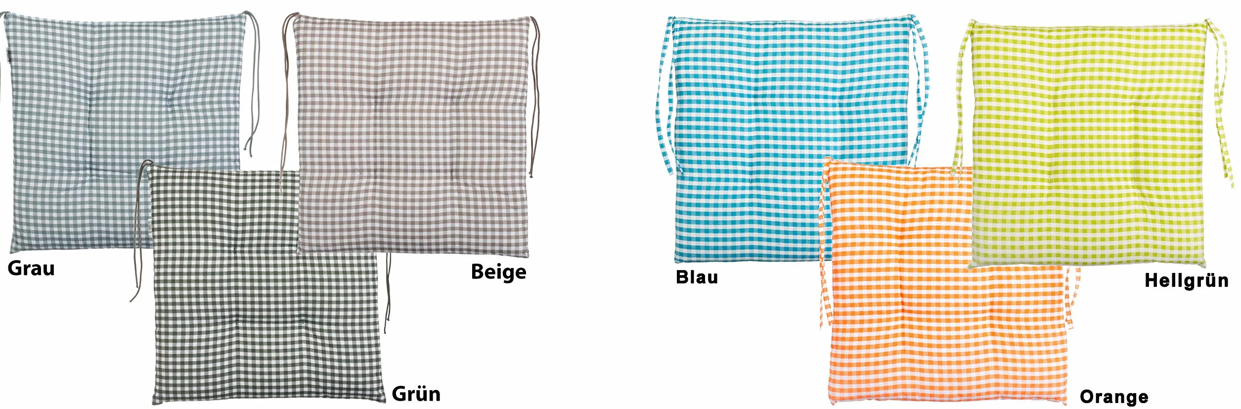 Brandsseller Zestaw 4 poduszek do siedzenia 40 x 40 x 5 cm, w kratkę, poduszki na krzesło z 4-punktowym pikowaniem i tasiemkami sznurkowymi, grubość 5 cm, do kuchni i jadalni, do wnętrz, antracyt