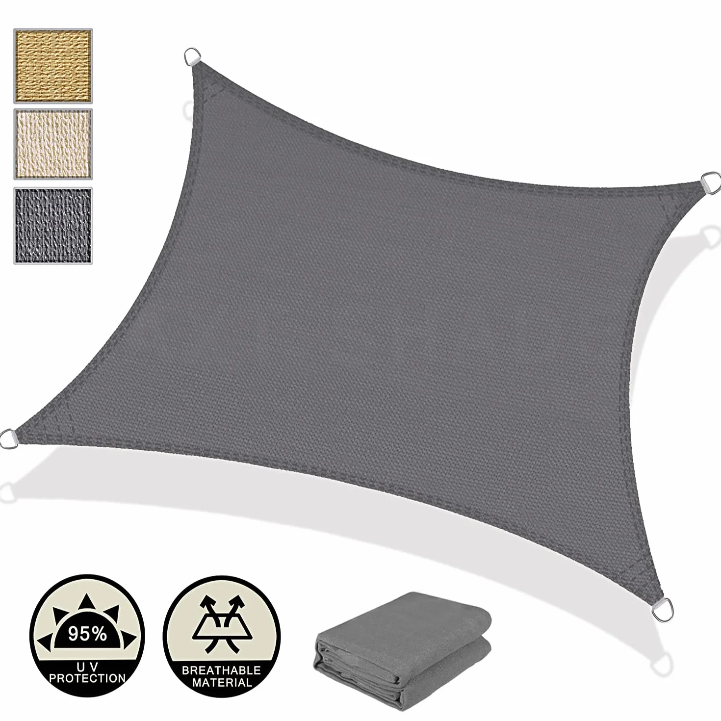 AXT SHADE żagiel przeciwsłoneczny 2.5x2.5m Prostokąt blokada UV Antracyt