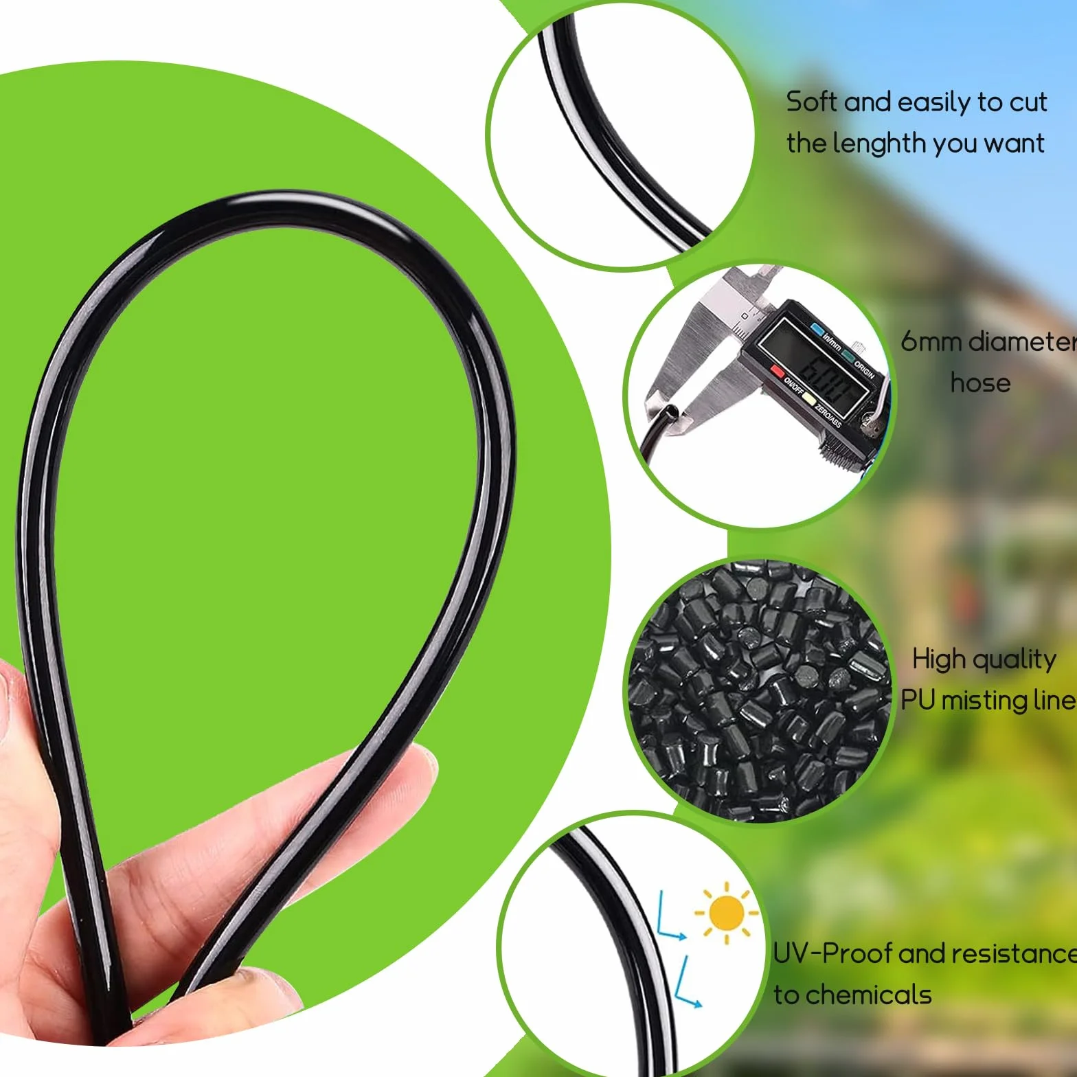 16M Outdoor Mister, 64 szt. Zestawy do nawadniania System zamgławiania z 18 dyszami do mgły ze złączem T + 1 adapter (mosiądz, 3/4") do imprez plenerowych, ogrodów