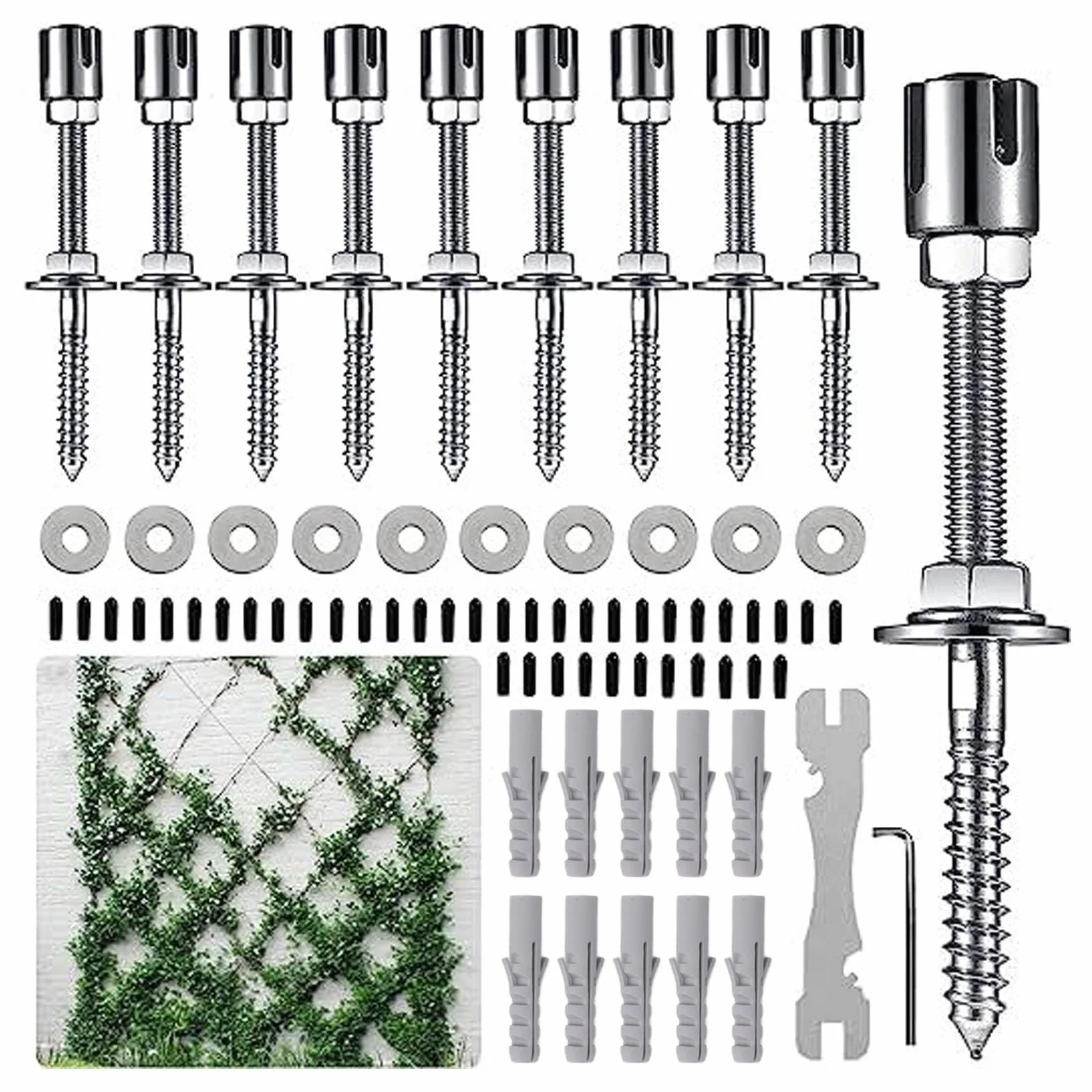 Metalowy Trellis Ścienny do Roślin Pnących, Stal Nierdzewna