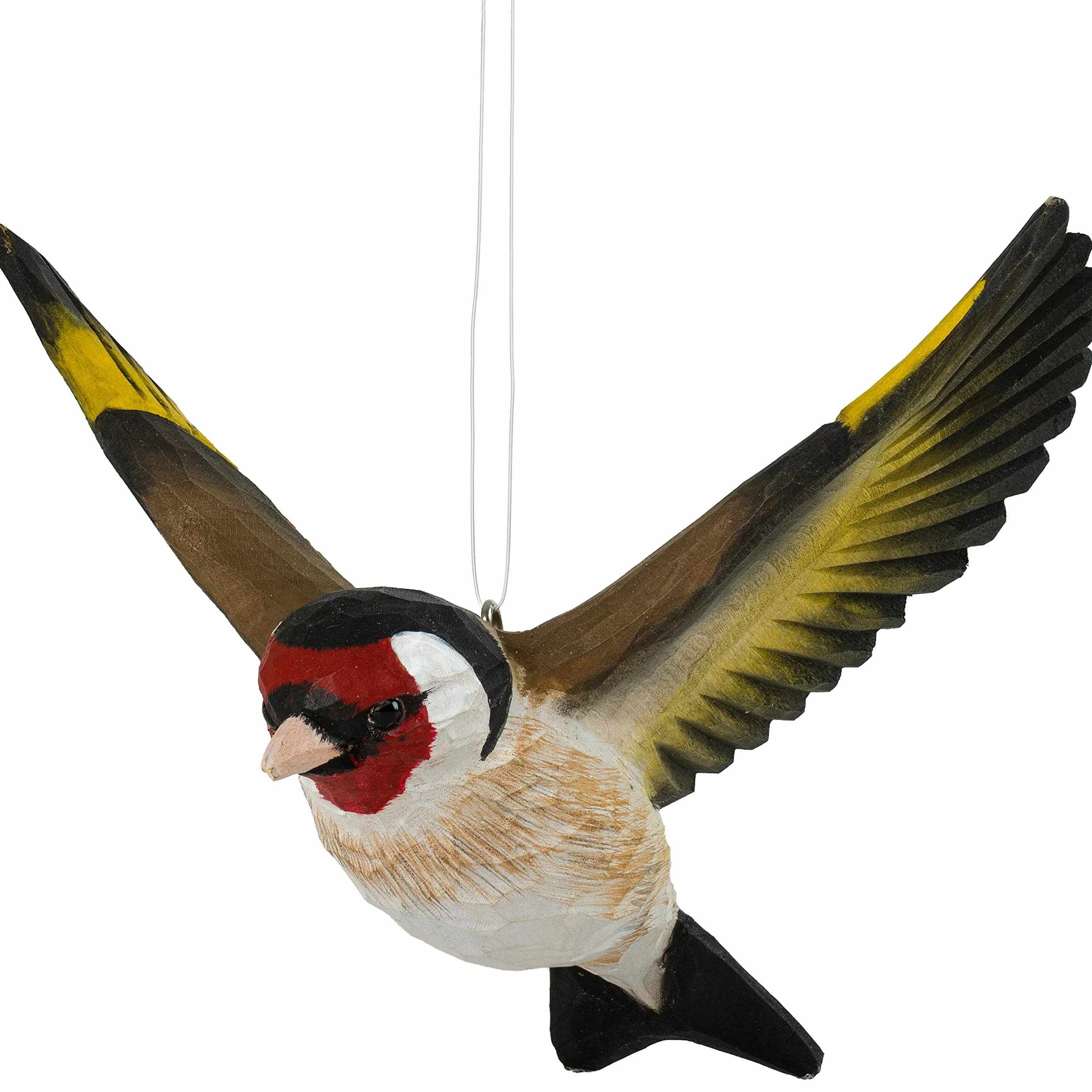 WILDLIFEGARDEN Wildlife Garden WG4442 DecoBird latający szczygieł - ręcznie rzeźbiony dekoracyjny ptak z drewna - latające ptaki