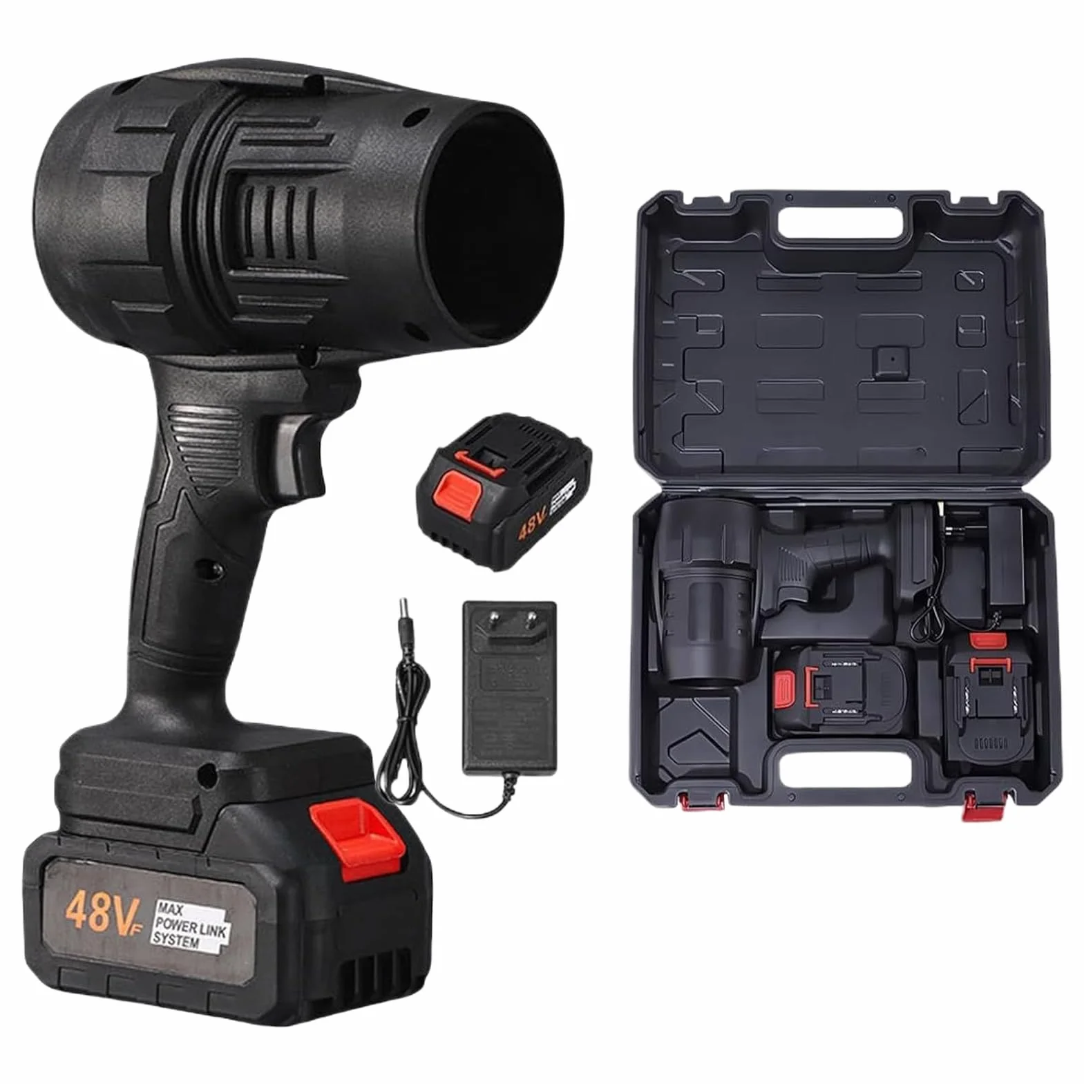 Cordless Leaf Blower Turbo Air Duster 8.66x5.71in Variable Speed Electric Battery Charger Set