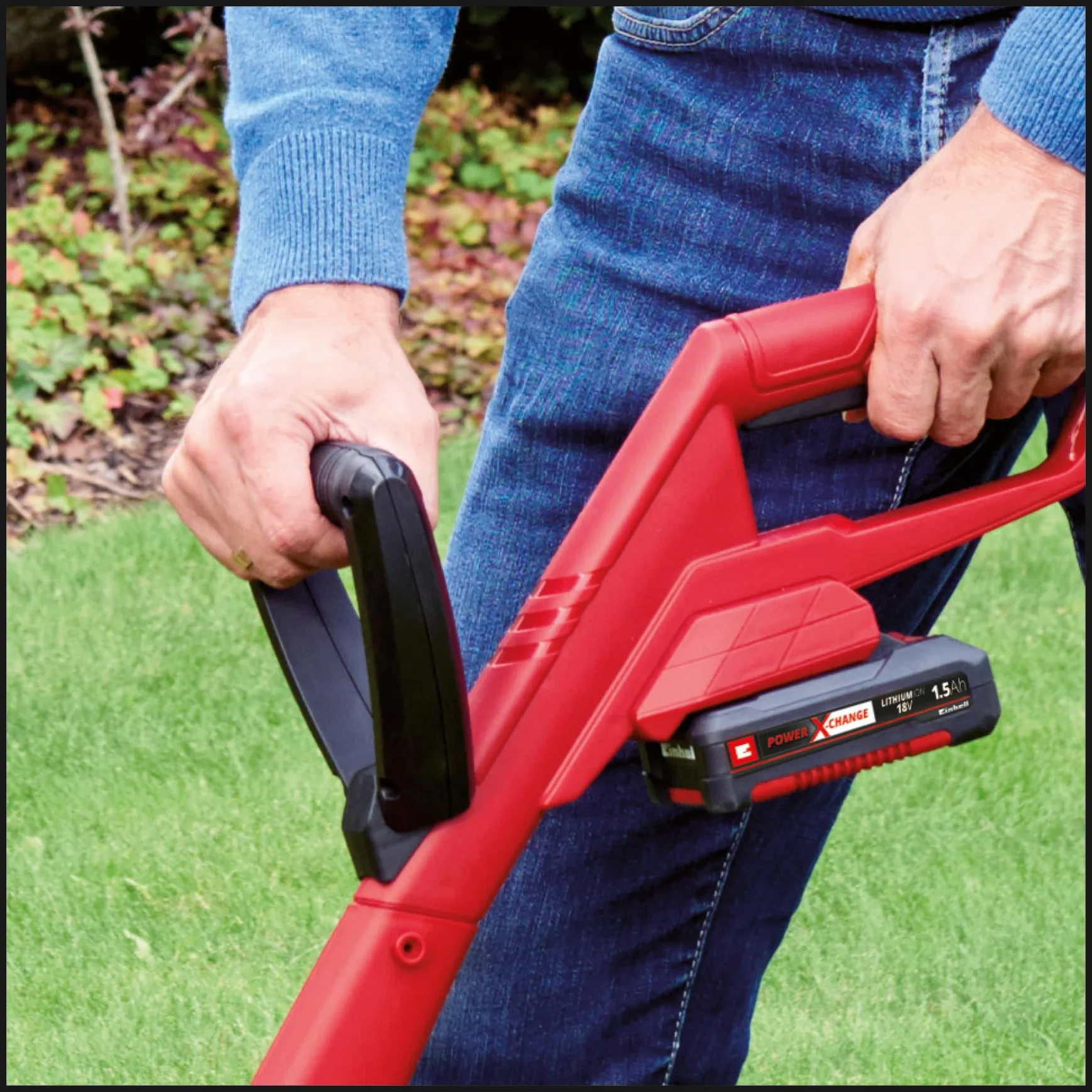 Einhell Podkaszarka akumulatorowa GC-CT 18/24 Li P Kit Power X-Change (Li-ion, 18 V, 8500 obr./min, szerokość cięcia 24 cm, w tym 20 ostrzy z tworzywa sztucznego, akumulator 1,5 Ah i ładowarka)