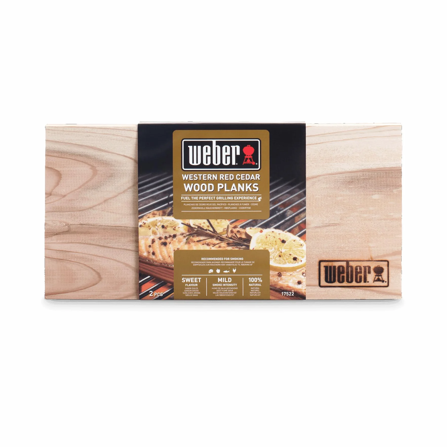 Weber Deski do Wędzenia z Drewna Cedrowego - Średnie (30 x 15cm), 2 sztuki, słodki, łagodny aromat, idealne do sera, warzyw, ryb i drobiu, wykonane z naturalnego drewna (17522)