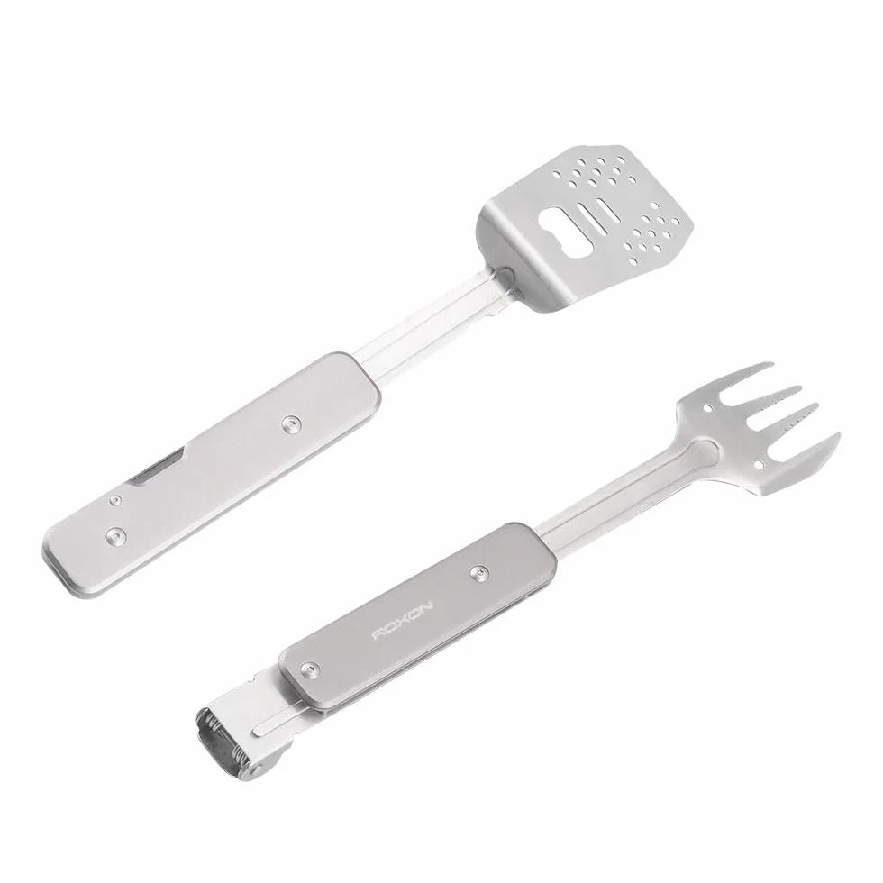 Roxon Mini grill 4 w 1 zestaw narzędzi kombi szary