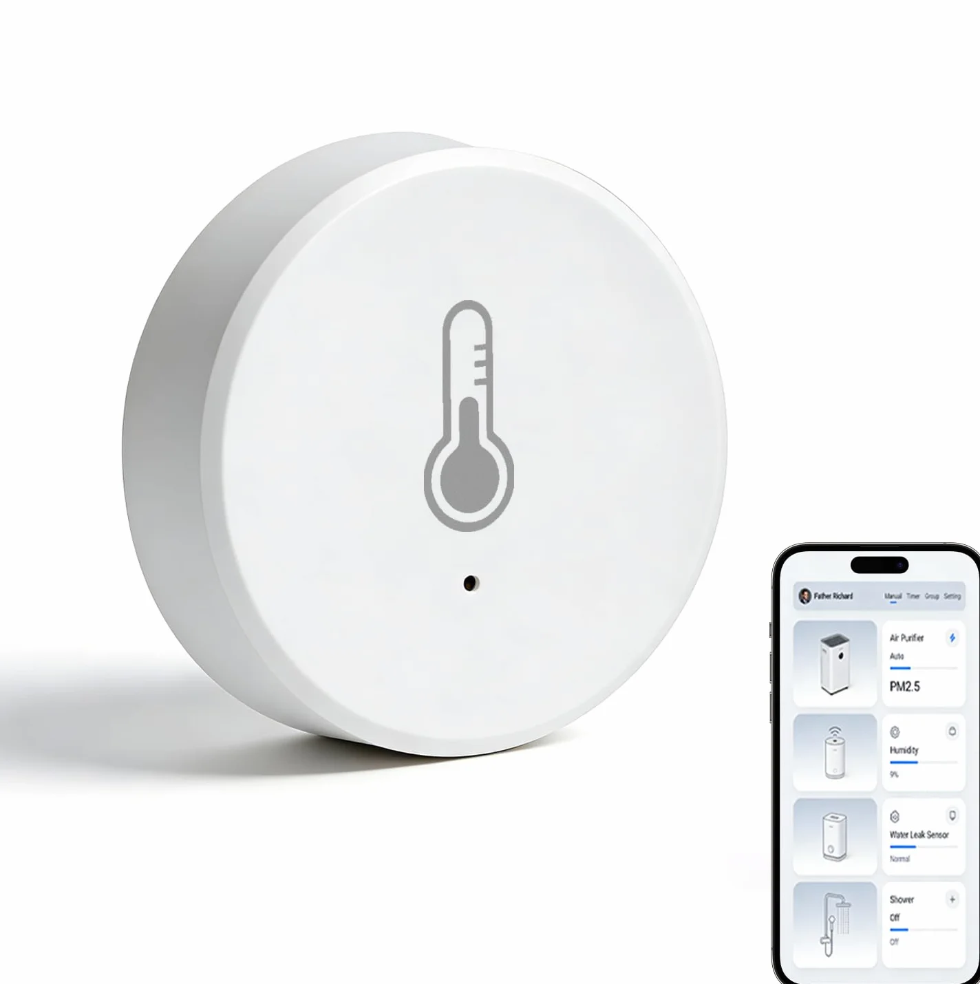 Zigbee czujnik temperatury i wilgotności do automatyzacji domu kompatybilny z Home Assistant Zigbee2mqtt