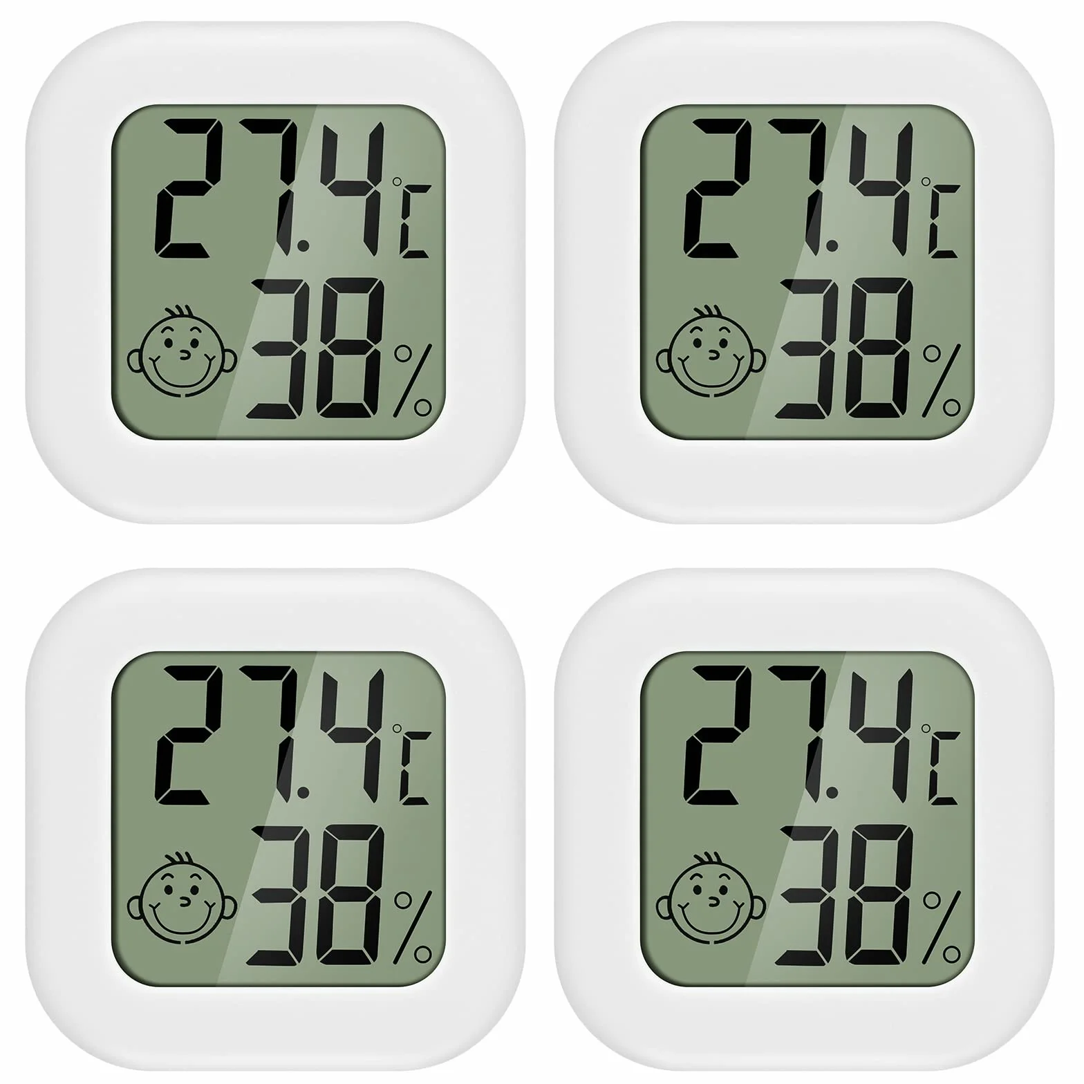 PAIRIER 4 termometry do pomiaru wilgotności powietrza, do wnętrz, mini termometr cyfrowy LCD, higrometr do pokoju dziecięcego, pokoju seniorów, gabinetu, piwnicy wina itp.