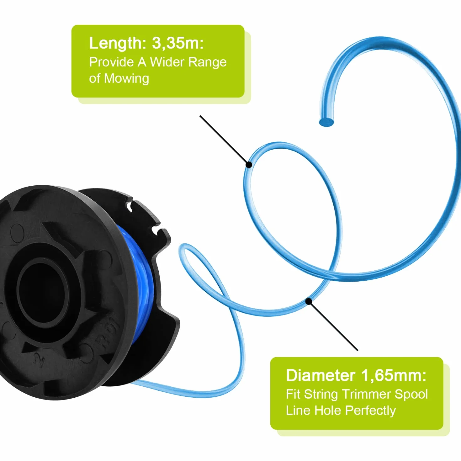 Sznurek do podkaszarki Ryobi One+ 18V 24V 40V, żyłka 6 szpulek 3,35m 1,6mm, zamiennik AC14RL3A