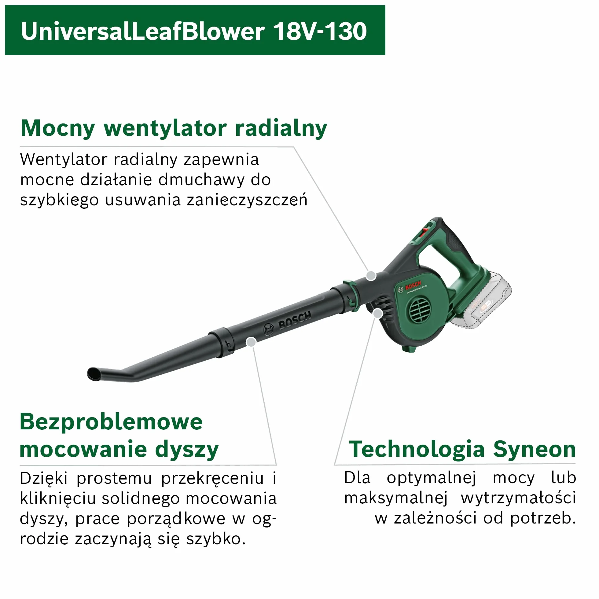 Bosch Dmuchawa do Liści, Zielony, 18 V