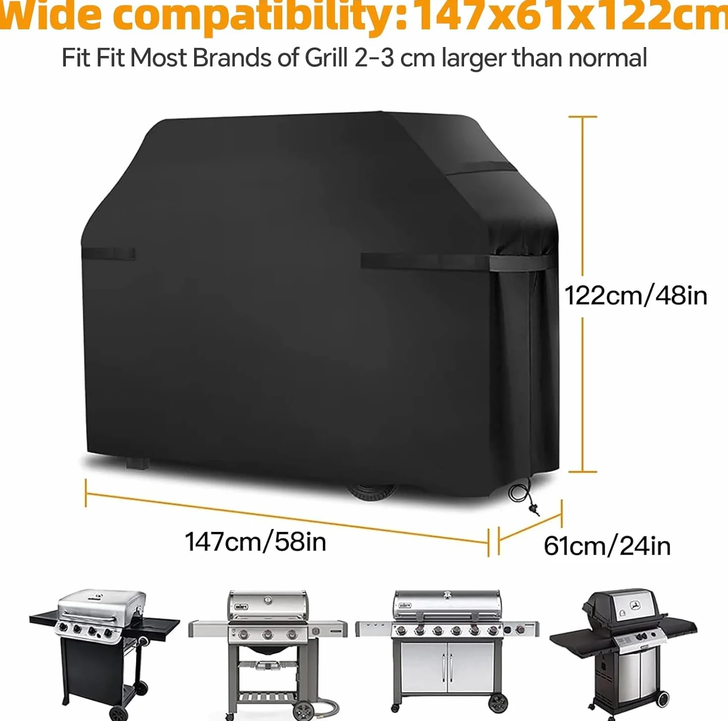 Pokrowiec na grilla Oxford 420D wodoszczelny 117x66 cm
