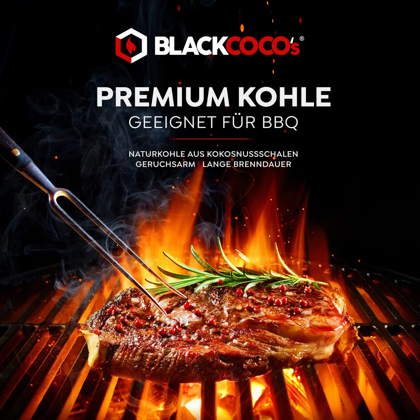 BLACKCOCO's naturalny węgiel kokosowy premium do sziszy i grilla, brykiety o długim czasie palenia, 4 kg