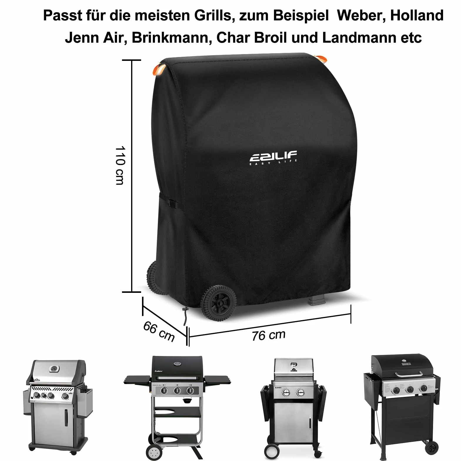 Pokrowiec na grill gazowy 210D 76x66x110 cm ochronny do Brinkmann Char Broil Weber