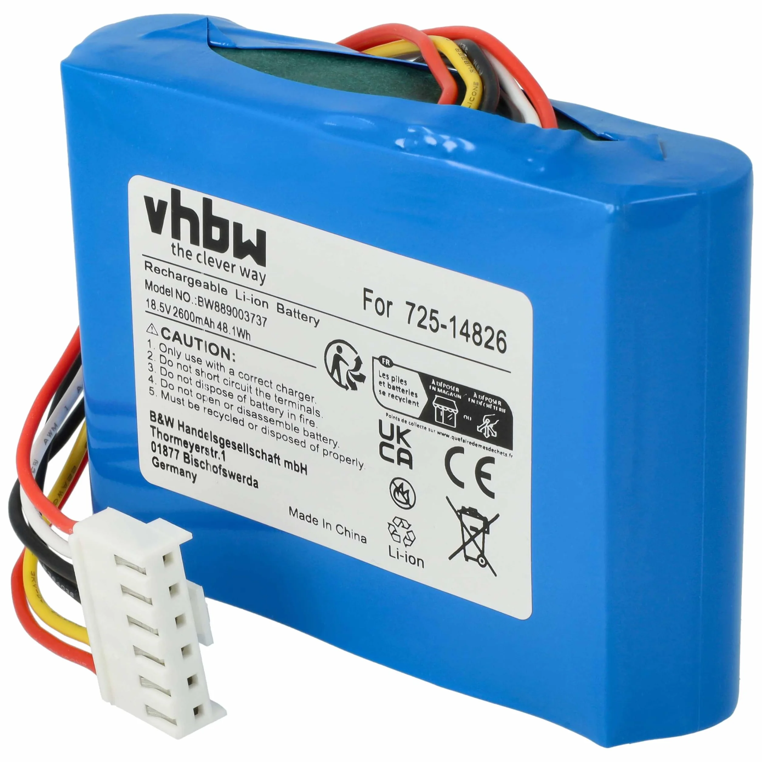 vhbw akumulator zastępuje Cub Cadet 725-14826 2600mAh 18,5V Li-Ion do robota koszącego