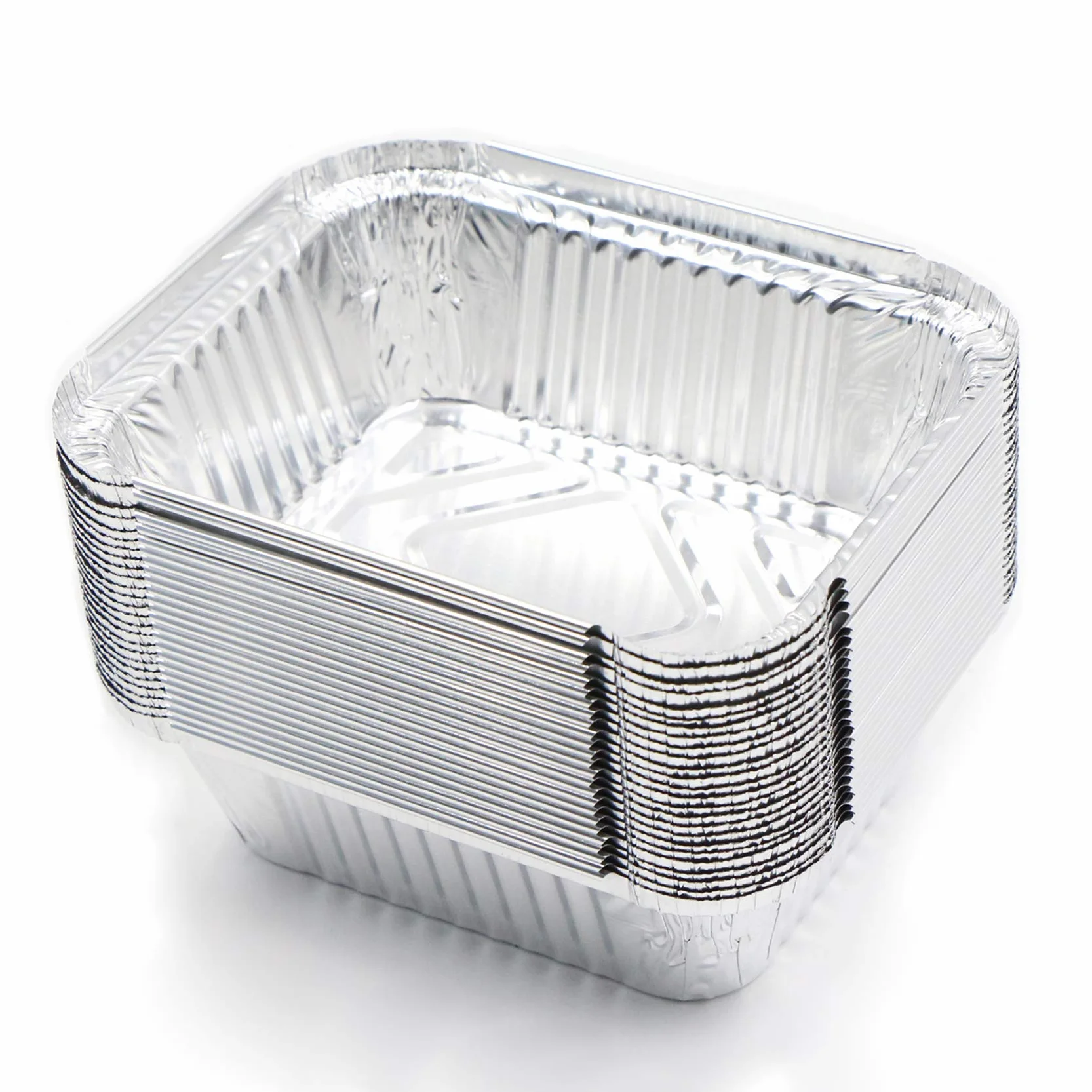 Aluminiowe jednorazowe miski do grilla, zestaw 25 sztuk, do gotowania, smażenia, gotowania, 15 x 12 x 5 cm, 400 ml (bez pokrywki)