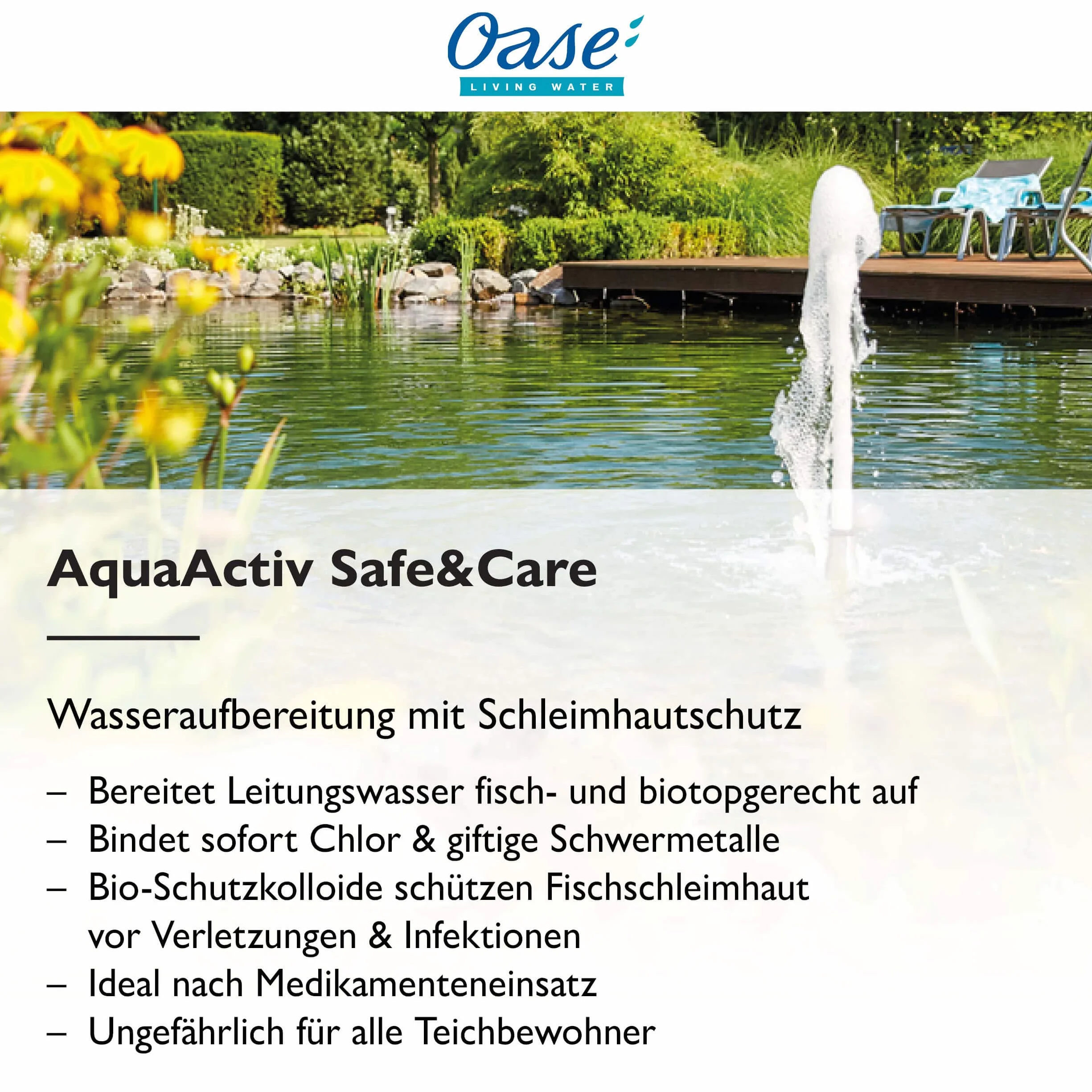 Oase AquaActiv Safe&Care uzdatniacz wody do stawów 500 ml