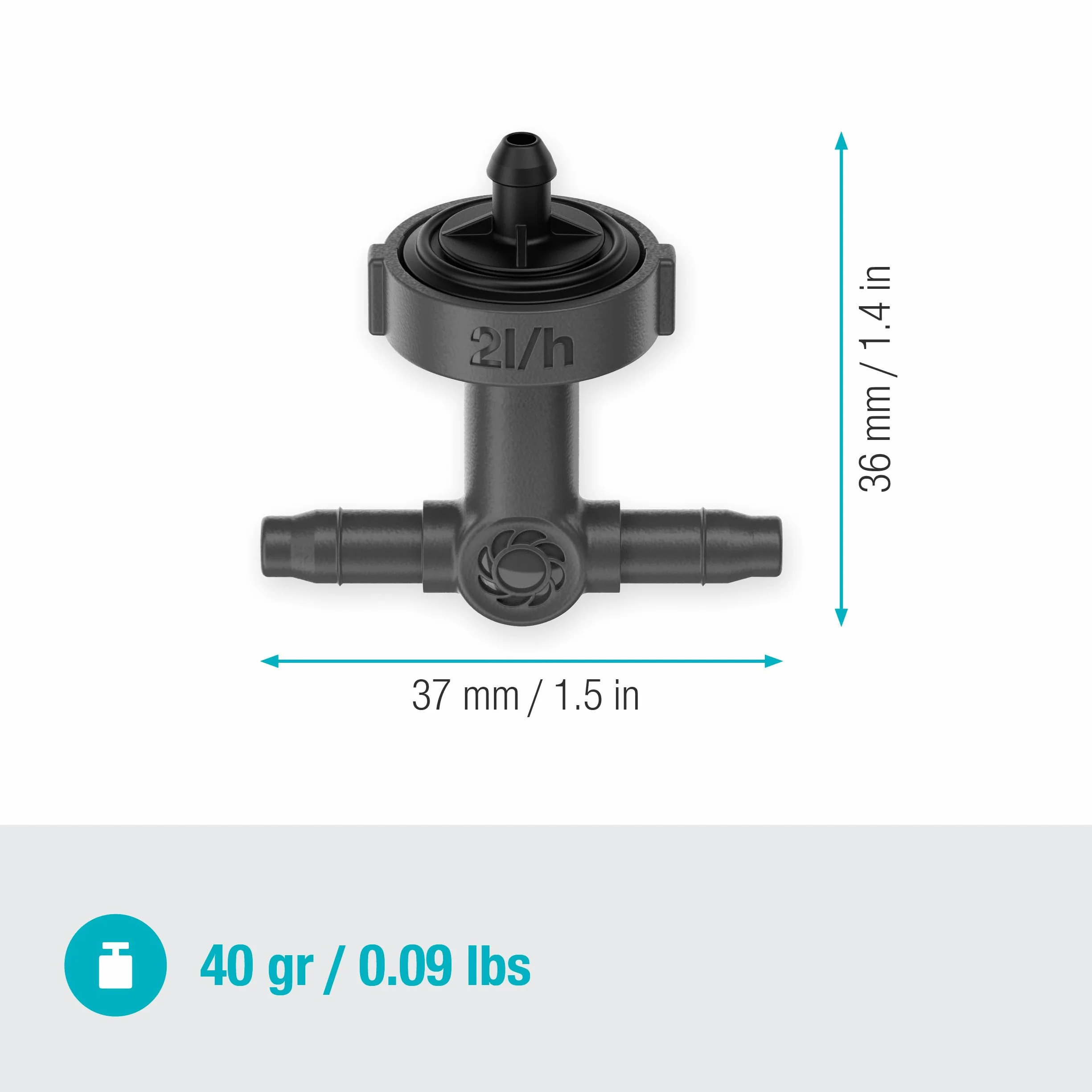Gardena system Micro-Drip kroplownik rzędowy, regulacja ciśnienia: Kroplownik do automat. systemu nawadniania, do rzędów roślin z różną wysokością donic, prosta technika połączeniowa (13312-20)
