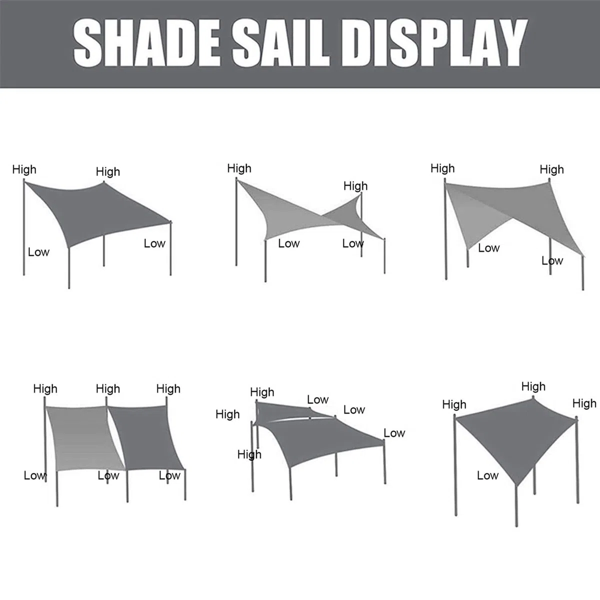 Sand Sun Shade Sail Prostokąt poliester tkanin Oxford Suncreen Arecreen Pergola Shade Żagle Balkonik UV Waterproof For Yard Patio Lawn Garden Outdoor, wiele rozmiarów