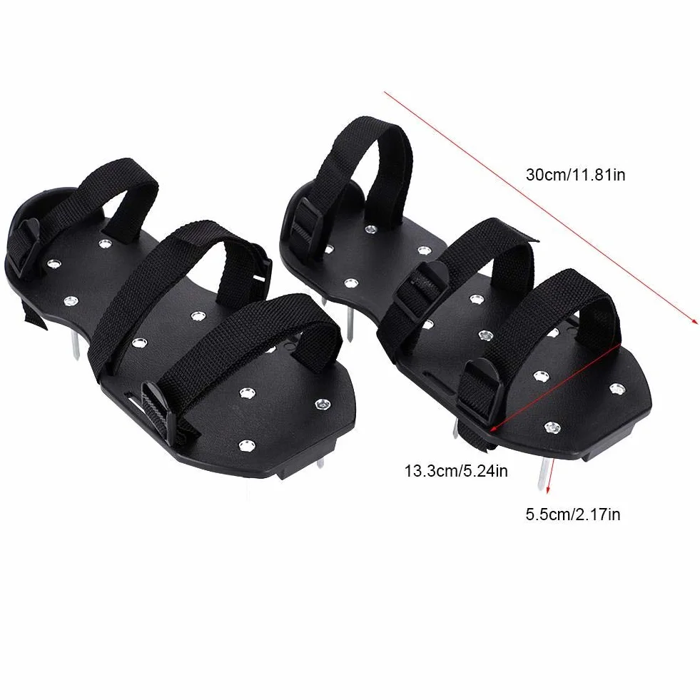 Buty Wertykulator do Trawnika, Aerator z Regulowanymi Paskami i Metalowymi Kolcami, Uniwersalny Rozmiar