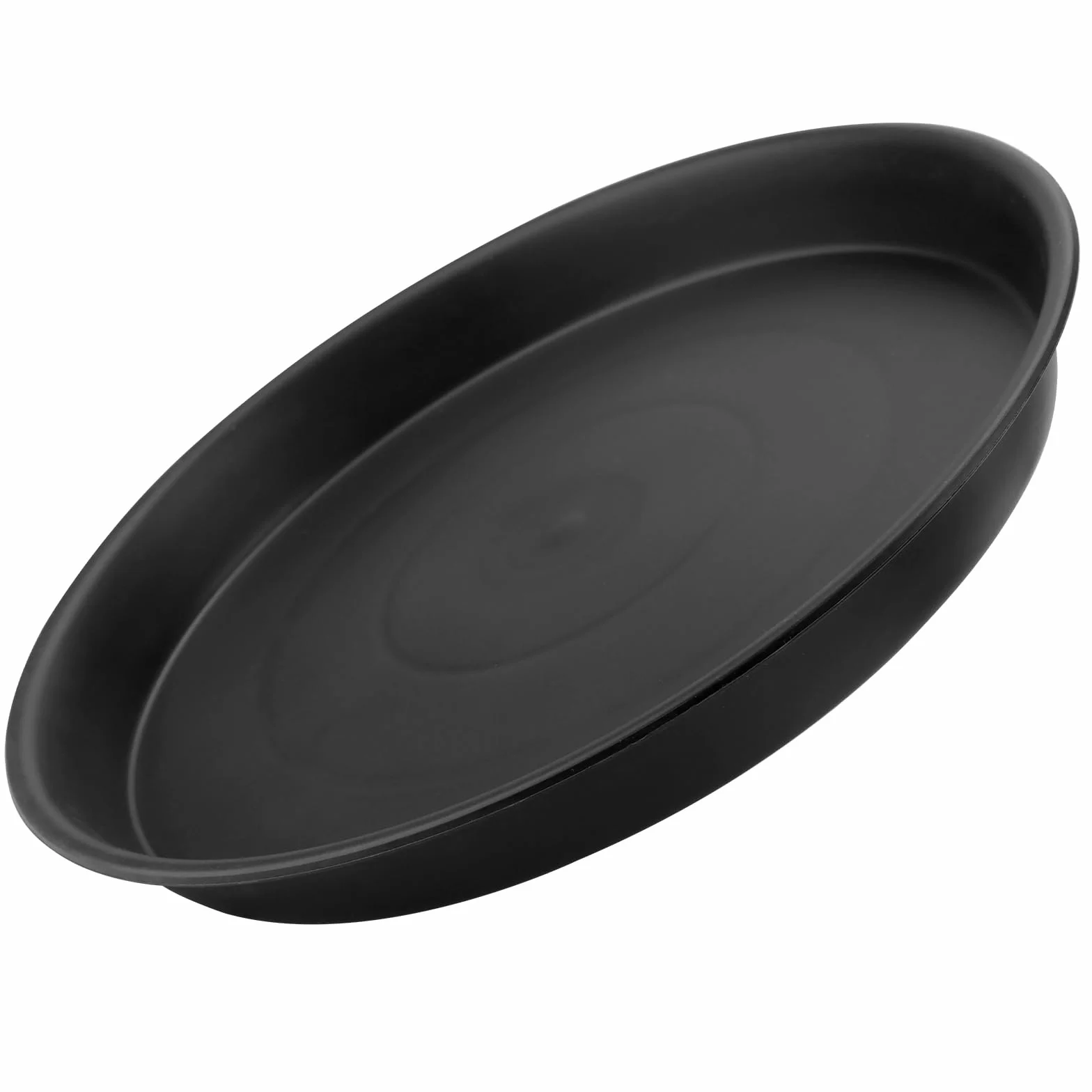 Podstawki na kwiaty 30 cm plastikowe czarne okrągłe 15 sztuk