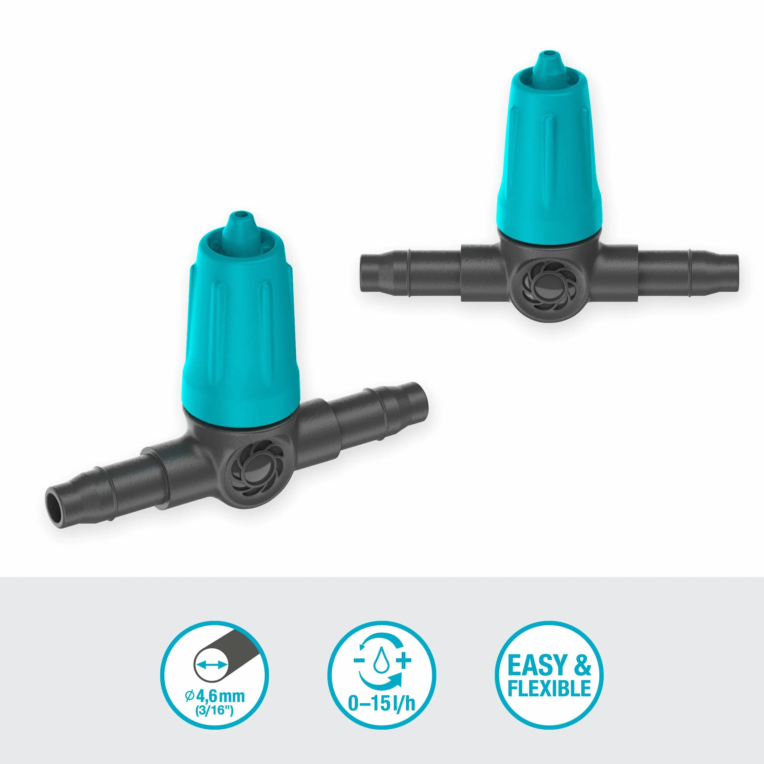 Gardena Micro-Drip regulowany kroplownik rzędowy 0-15 l/h 13315-20
