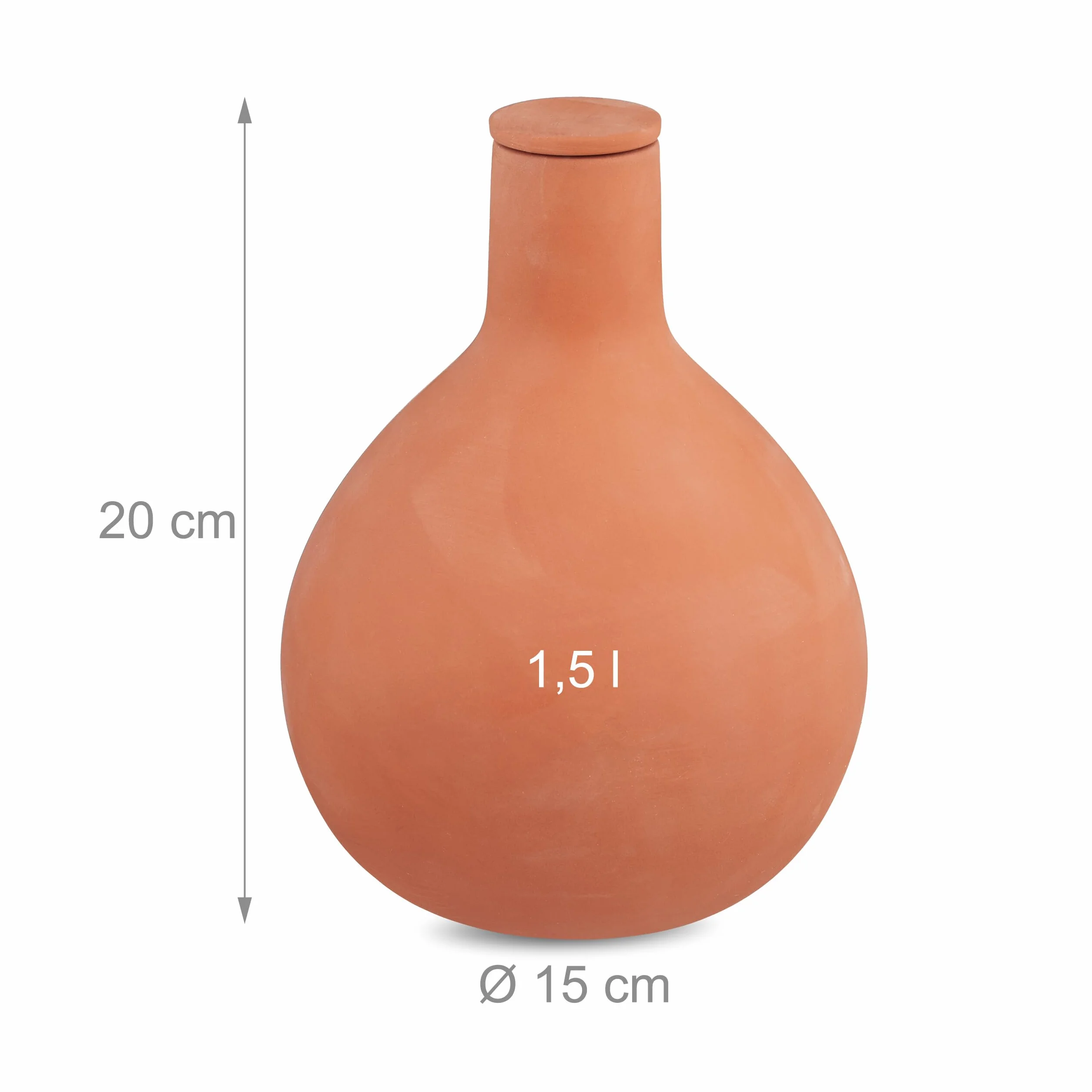 Relaxdays Ollas, zestaw 2 sztuk, 1,5 l, glina, nawadnianie blisko korzeni, podwyższona grządka i szklarnia, mniej strat wody, terakota