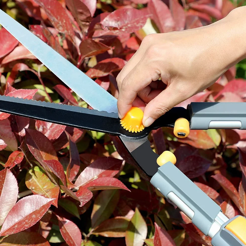 AIRAJ 750-880 mm teleskopowe nożyce do żywopłotu, lekkie i oszczędzające pracę, ręczne narzędzie do cięcia ogrodu, odpowiednie do domu, ogrodu i zazieleniania, profesjonalne nożyce do żywopłotu z