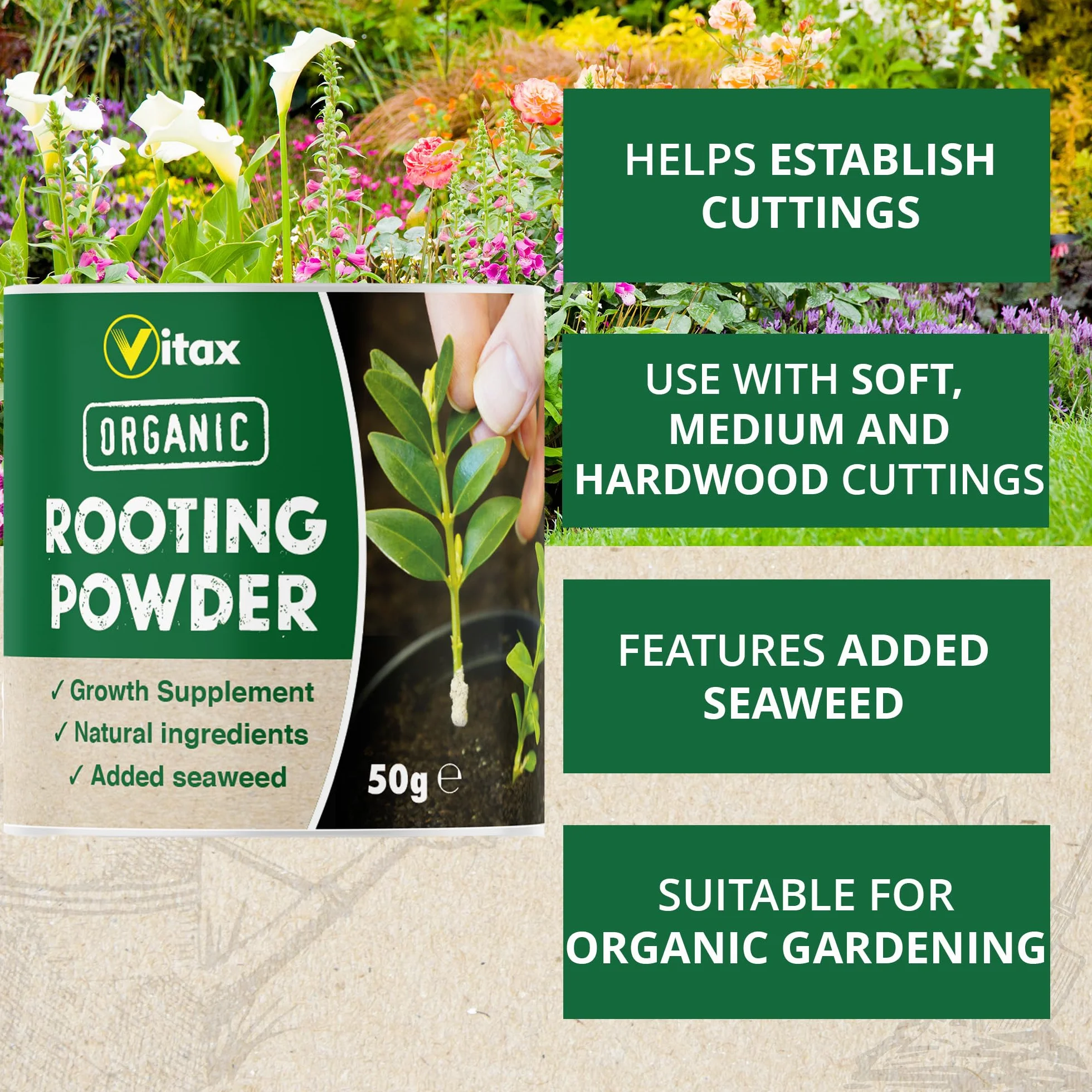 Vitax 5RP50 organiczny puder korzeniowy, szary, 50 g