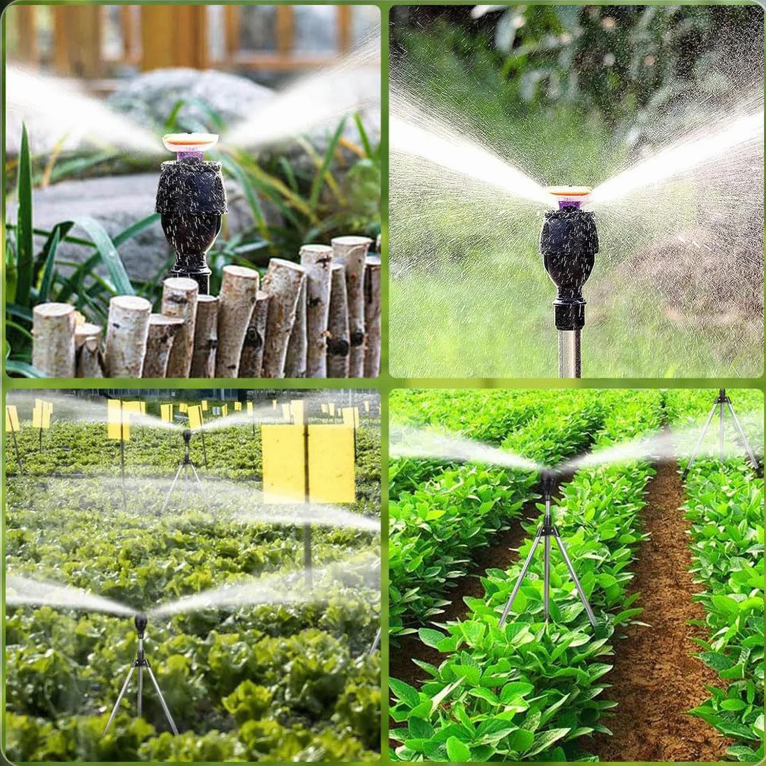 Sprinkler on Tripod, 360 Degree Large Area Irrigation Sprinkler with Adjustable Sprayer, Automatic Watering System for Outdoor Pathway Backyard Garden Farm Use
