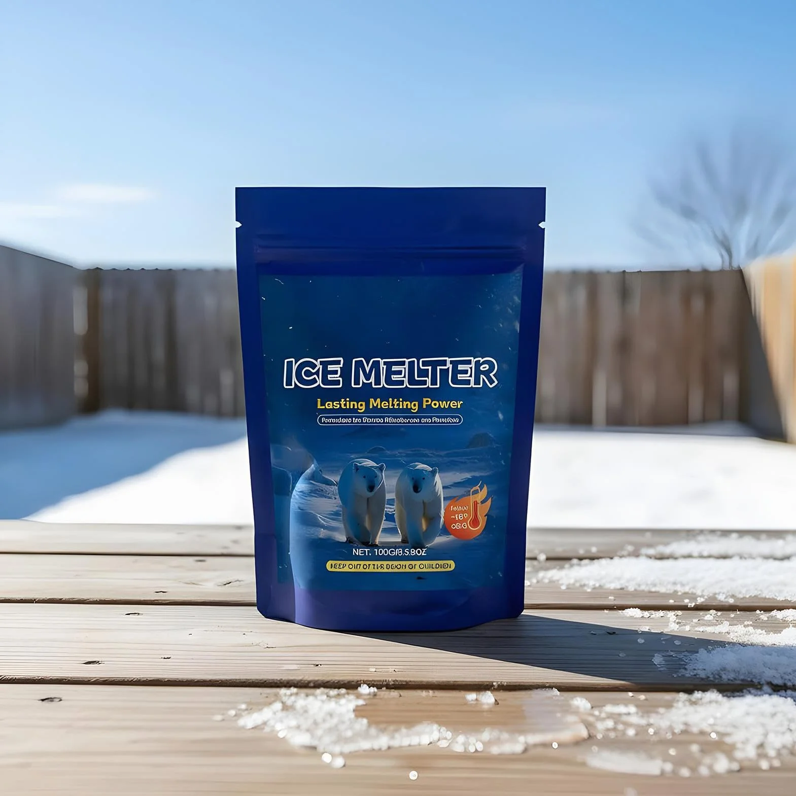 Roztopiacz lodu 100 g środek do usuwania śniegu deicer schodów podjazdu