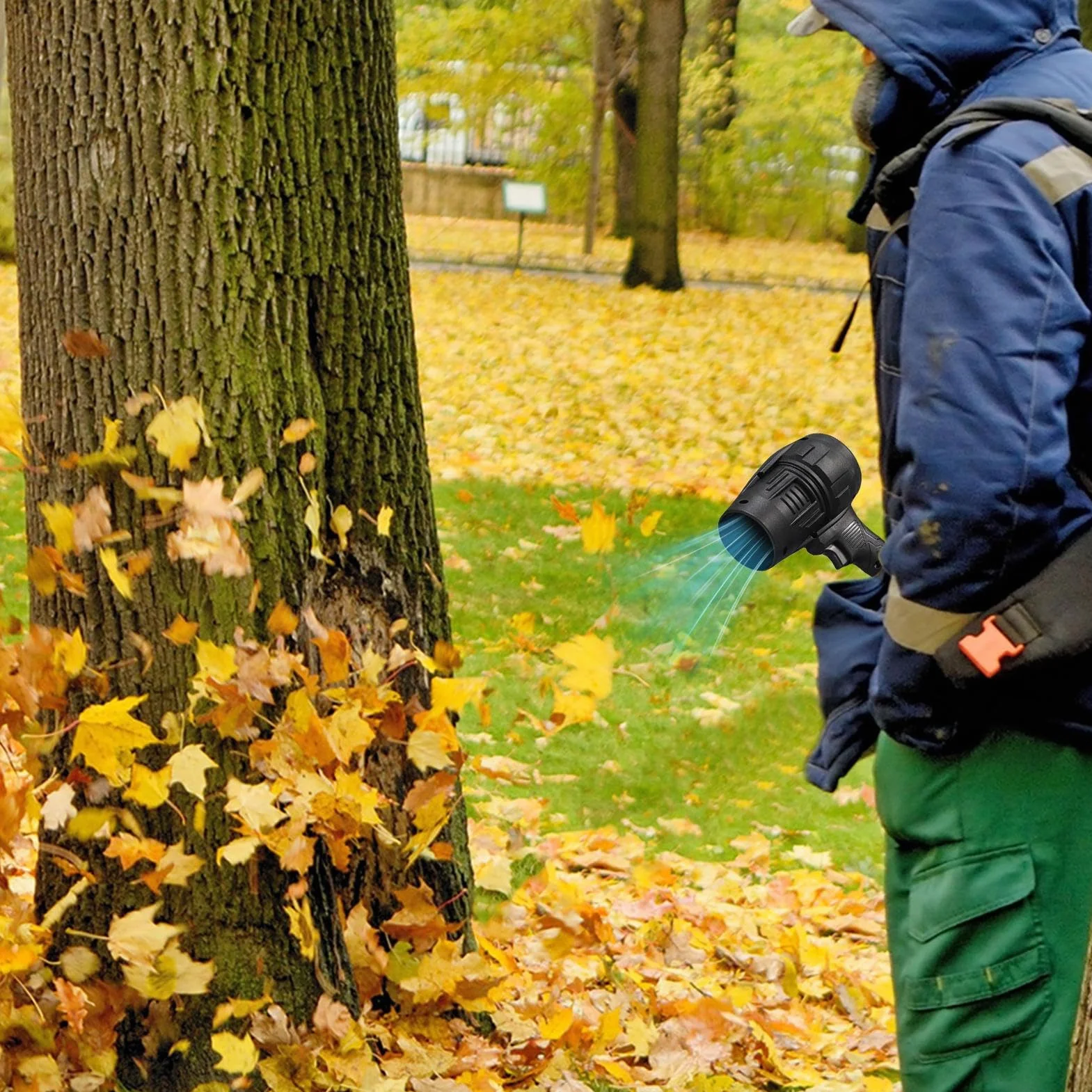 Cordless Leaf Blower Turbo Air Duster 8.66x5.71in Variable Speed Electric Battery Charger Set