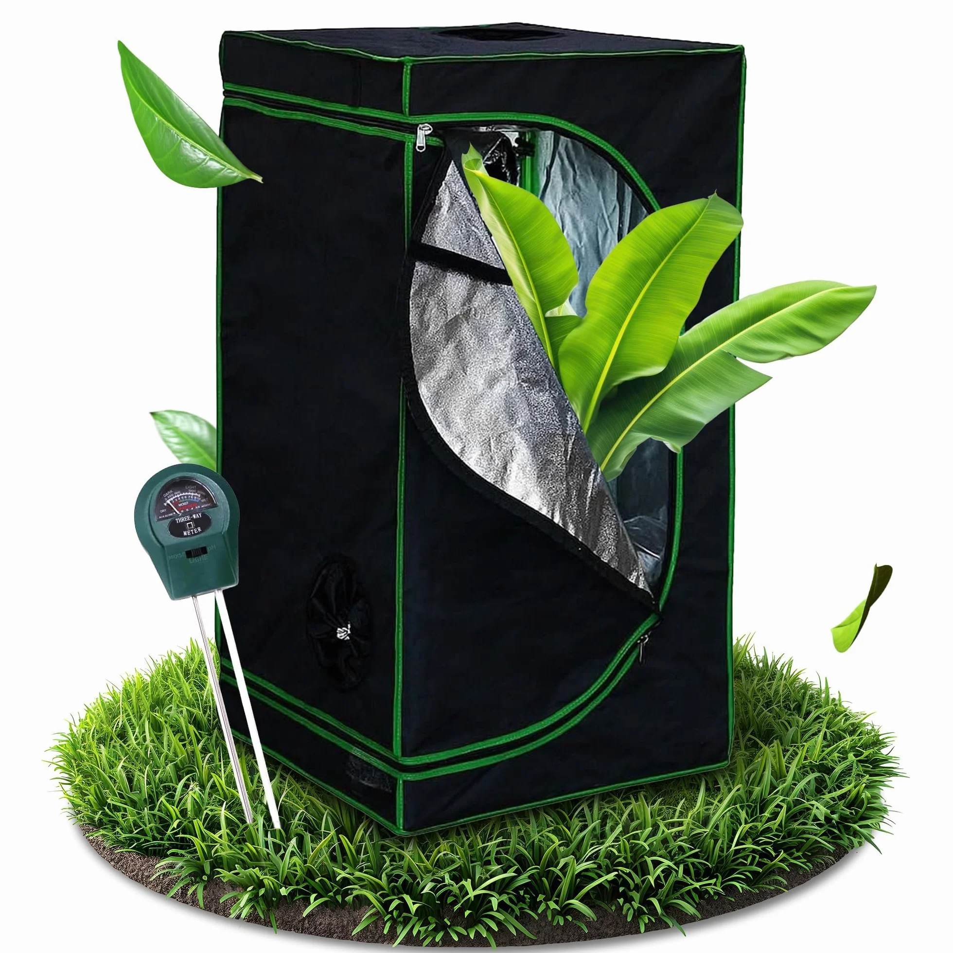 Melko Growbox Namiot do uprawy roślin 60x60x120 cm Oxford 600D światłoszczelna wodoszczelna